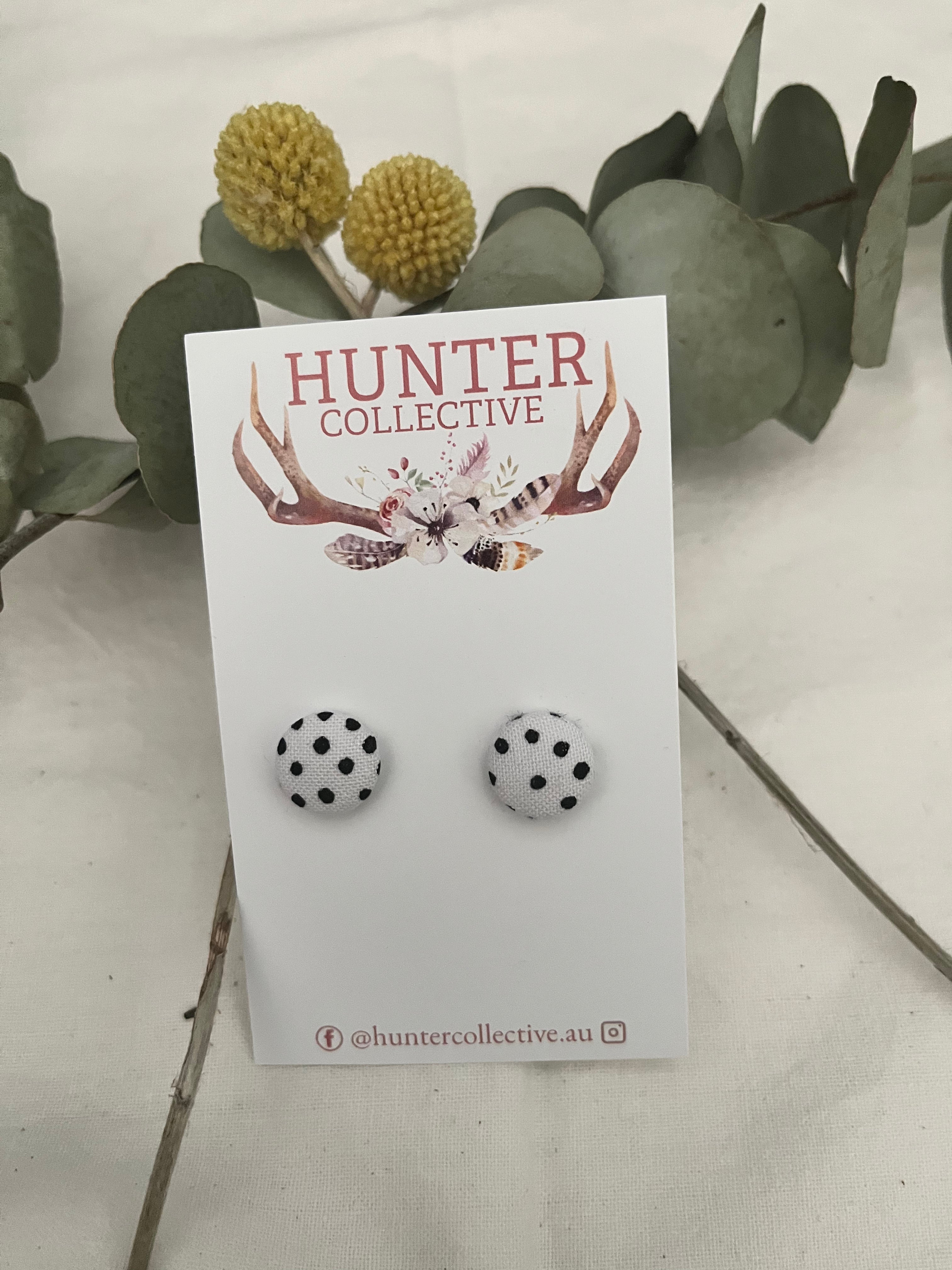 Small Dalmatian button studs Earrrings
