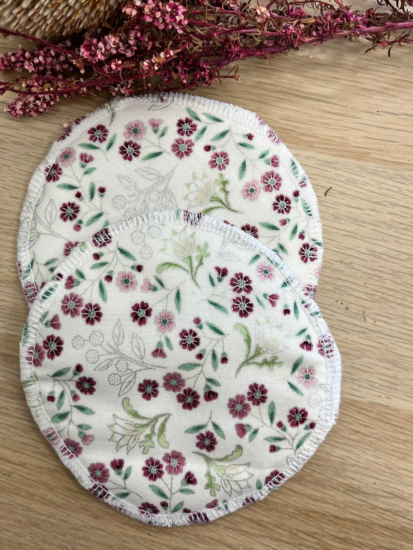 Ruby Red Flowers| Reusable Breastpads