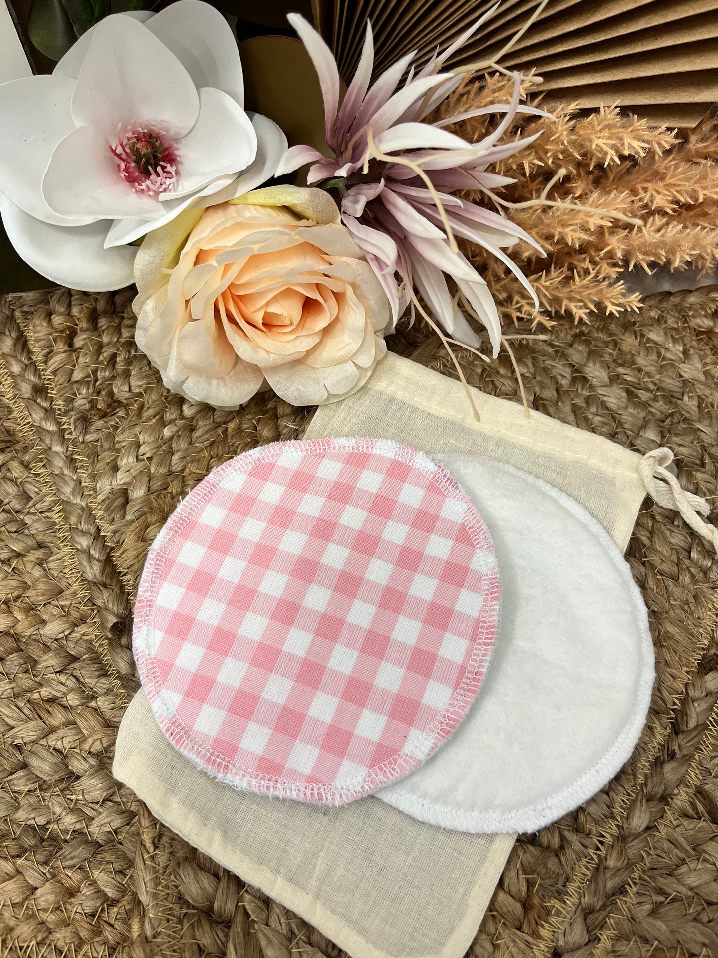 Pink Gingham Reusable Breast pads-Everly Lane