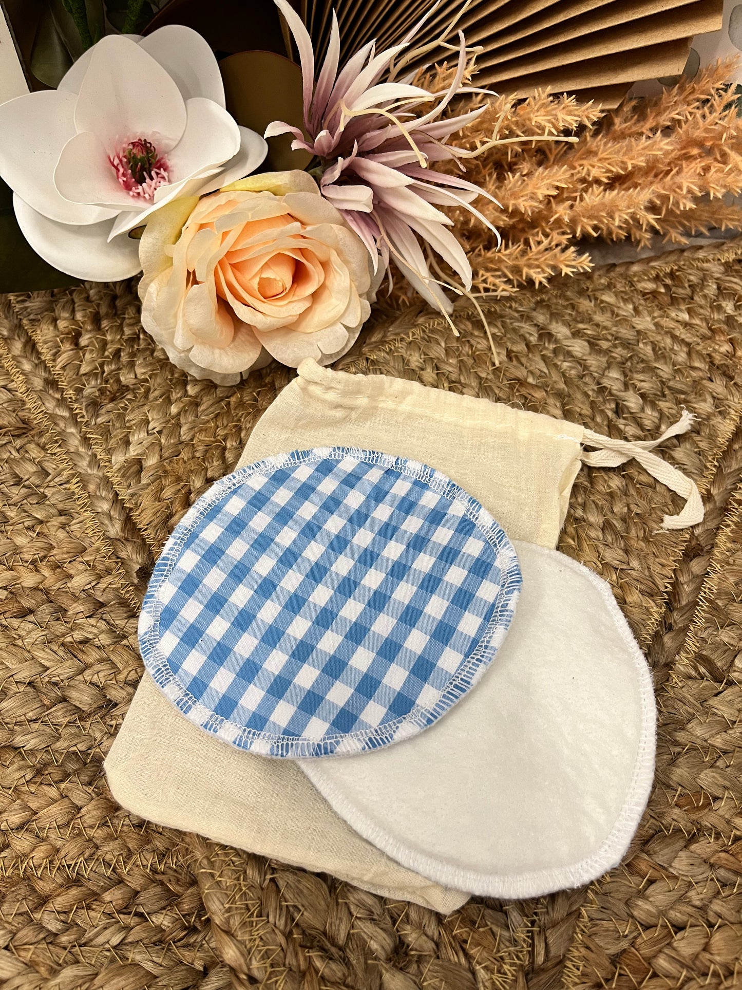 Blue Gingham  Reusable Breast pads-Everly Lane