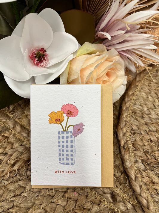 With Love plantable card -Hello petal