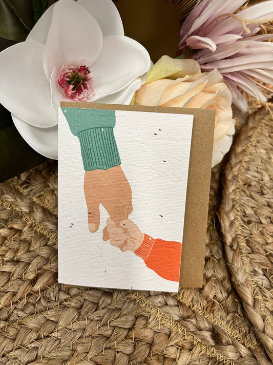 Hands (and heart)  Plantable Card-Hello Petal