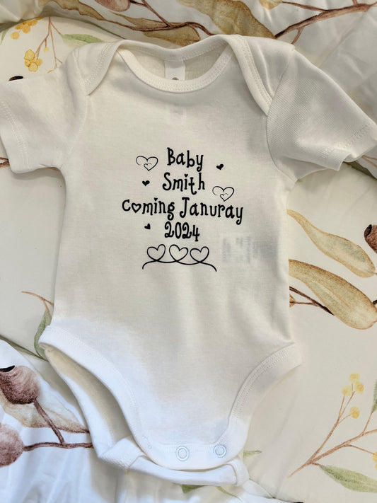 Baby 'Last Name' Pregnancy  Announcement Bodysuit-Everly Lane