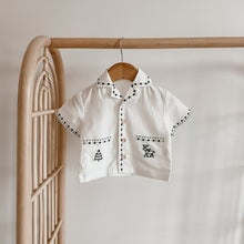 Embroidered Christmas Button-Up – Soft Cotton Festive Shirt for Kids