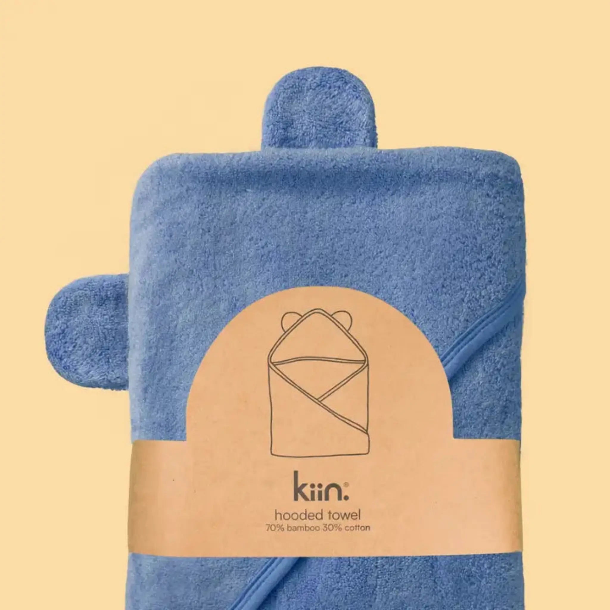 Kiin Baby Hooded Towel | Soft Cotton & Bamboo Blend, Large & Absorbent