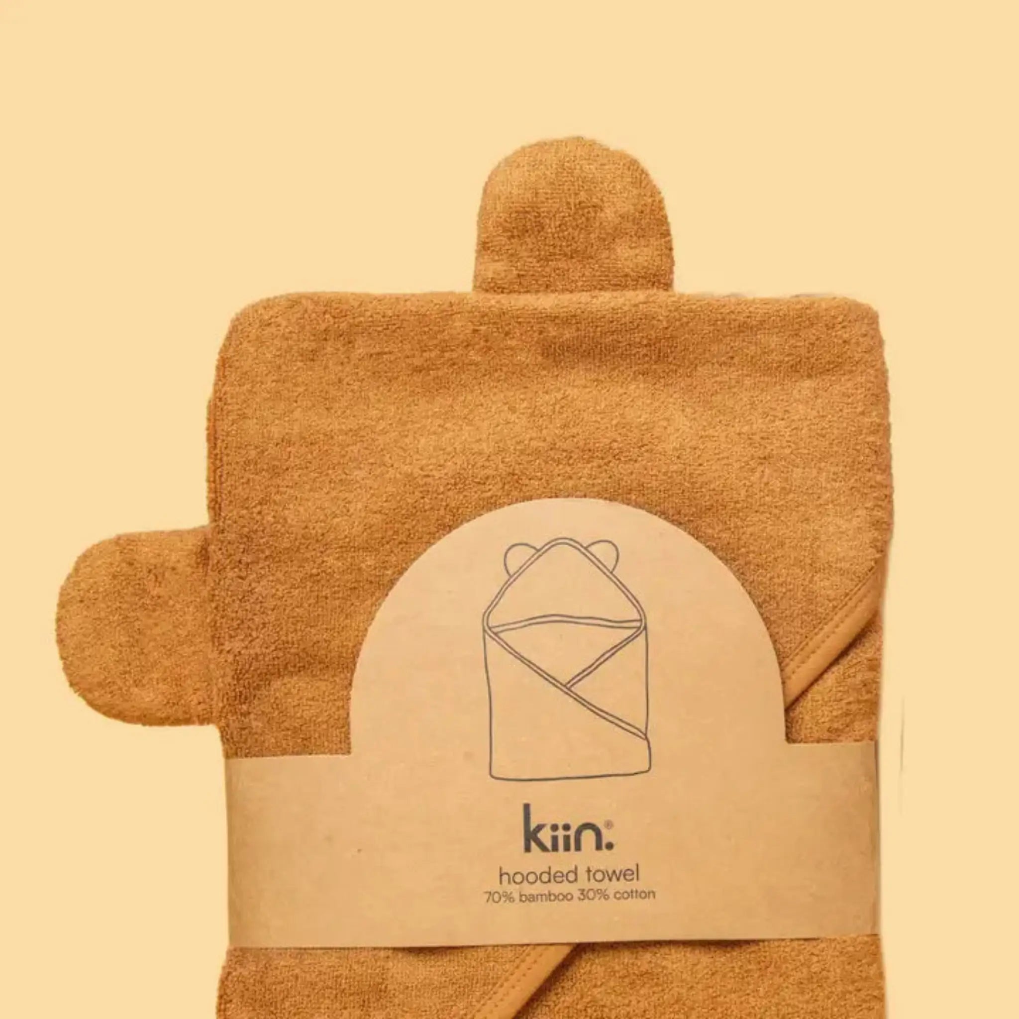 Kiin Baby Hooded Towel | Soft Cotton & Bamboo Blend, Large & Absorbent
