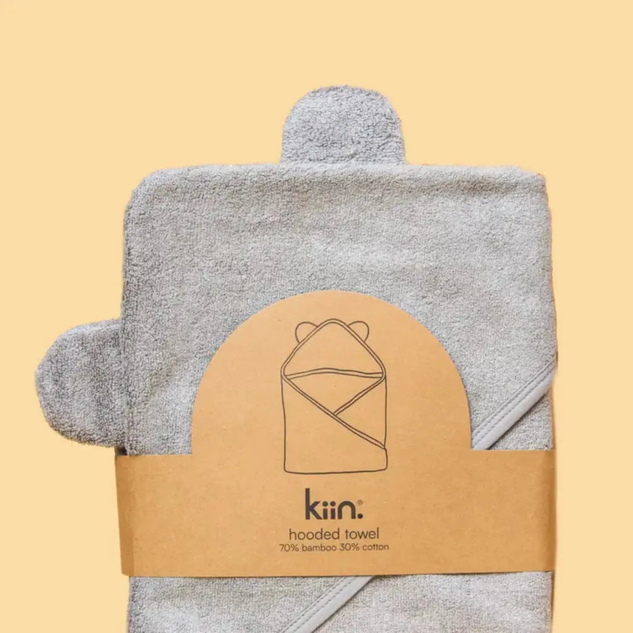 Kiin Baby Hooded Towel | Soft Cotton & Bamboo Blend, Large & Absorbent