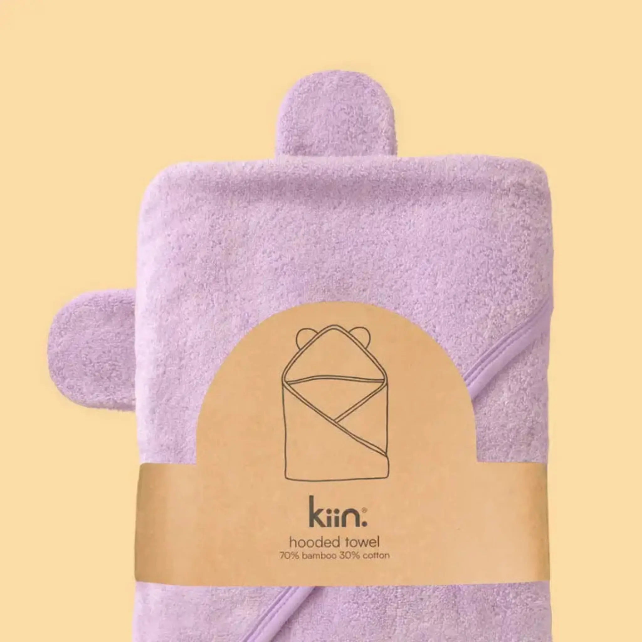 Kiin Baby Hooded Towel | Soft Cotton & Bamboo Blend, Large & Absorbent