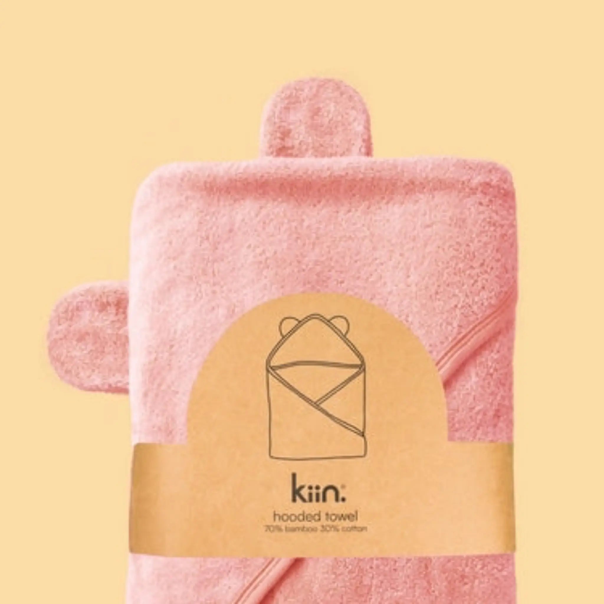 Kiin Baby Hooded Towel | Soft Cotton & Bamboo Blend, Large & Absorbent