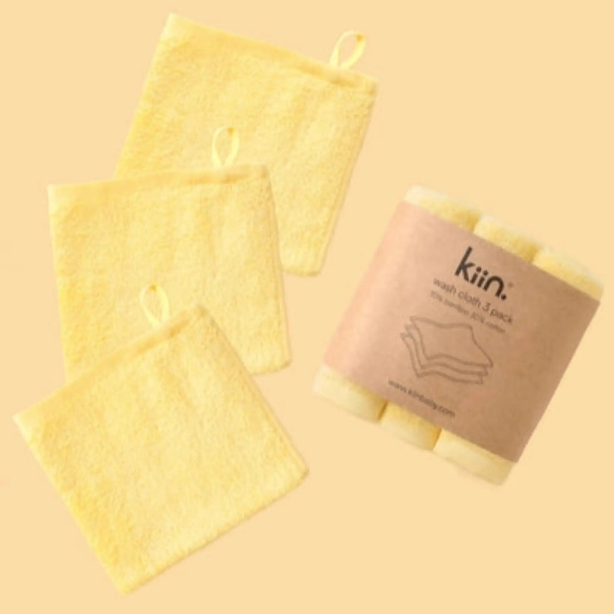 Kiin Wash Cloth 3 Pack – Soft Bamboo & Cotton Baby Washcloths