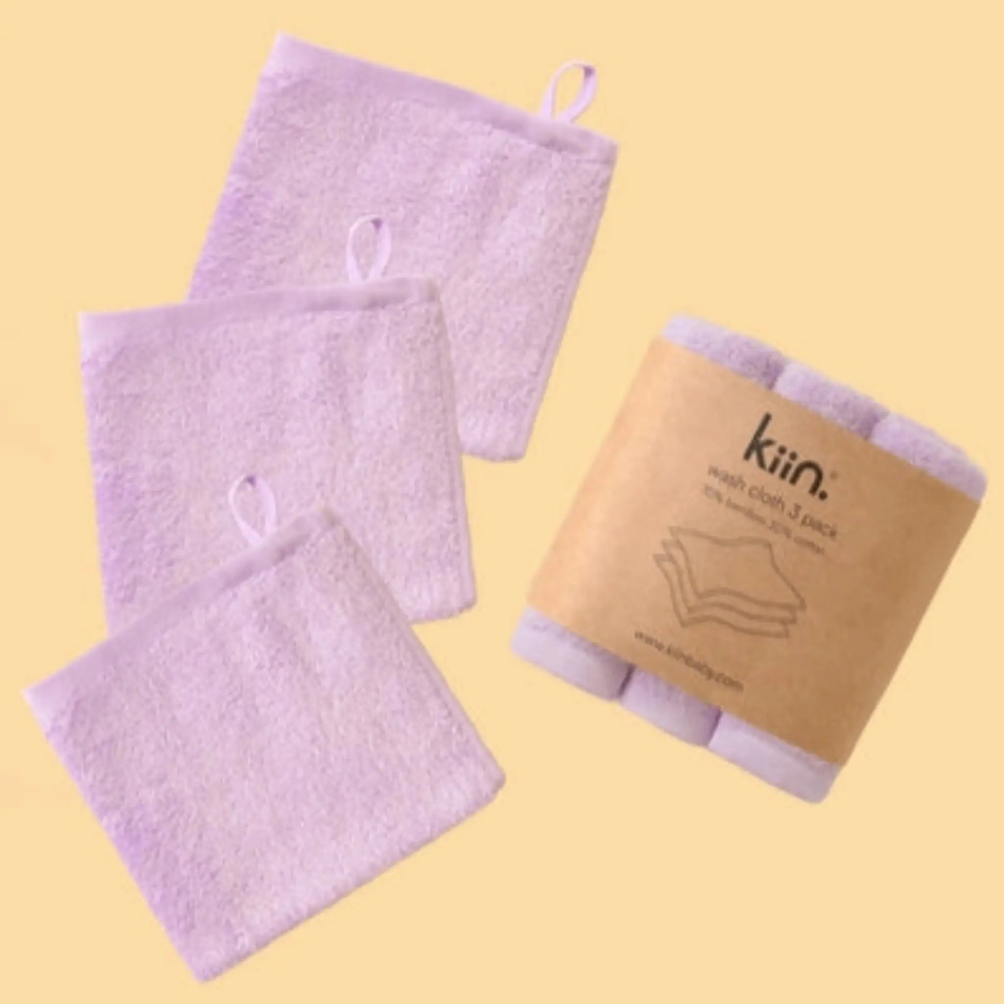 Kiin Wash Cloth 3 Pack – Soft Bamboo & Cotton Baby Washcloths