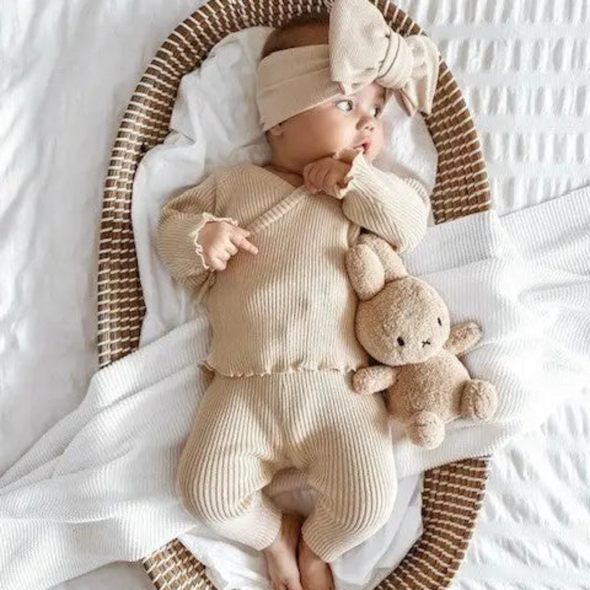 Knitted Baby Clothes Kimono Oat