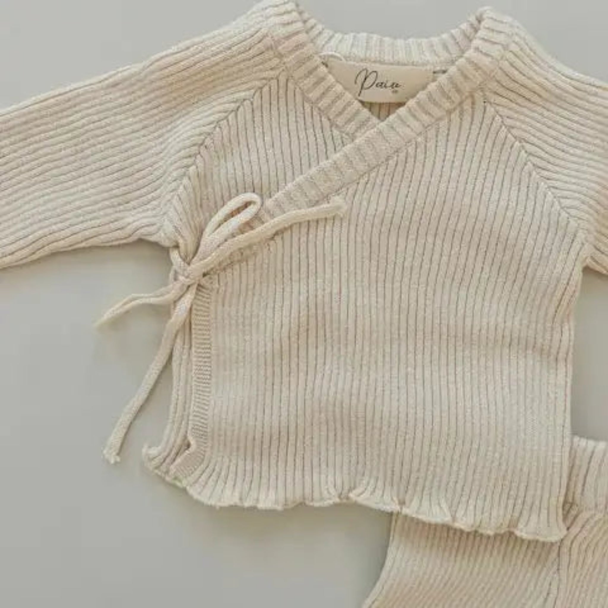 Knitted-Baby Clothes Kimono Oat