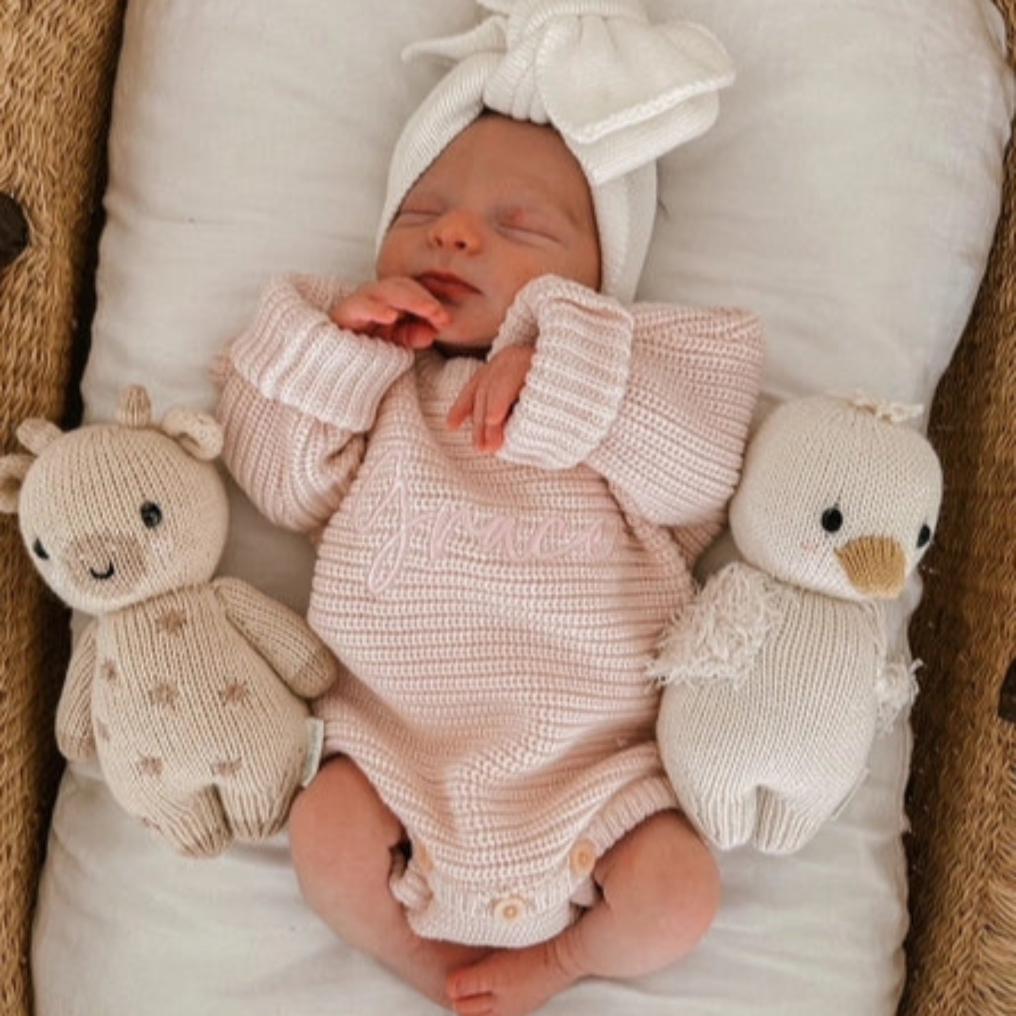 Knitted Baby Clothes Romper Pink
