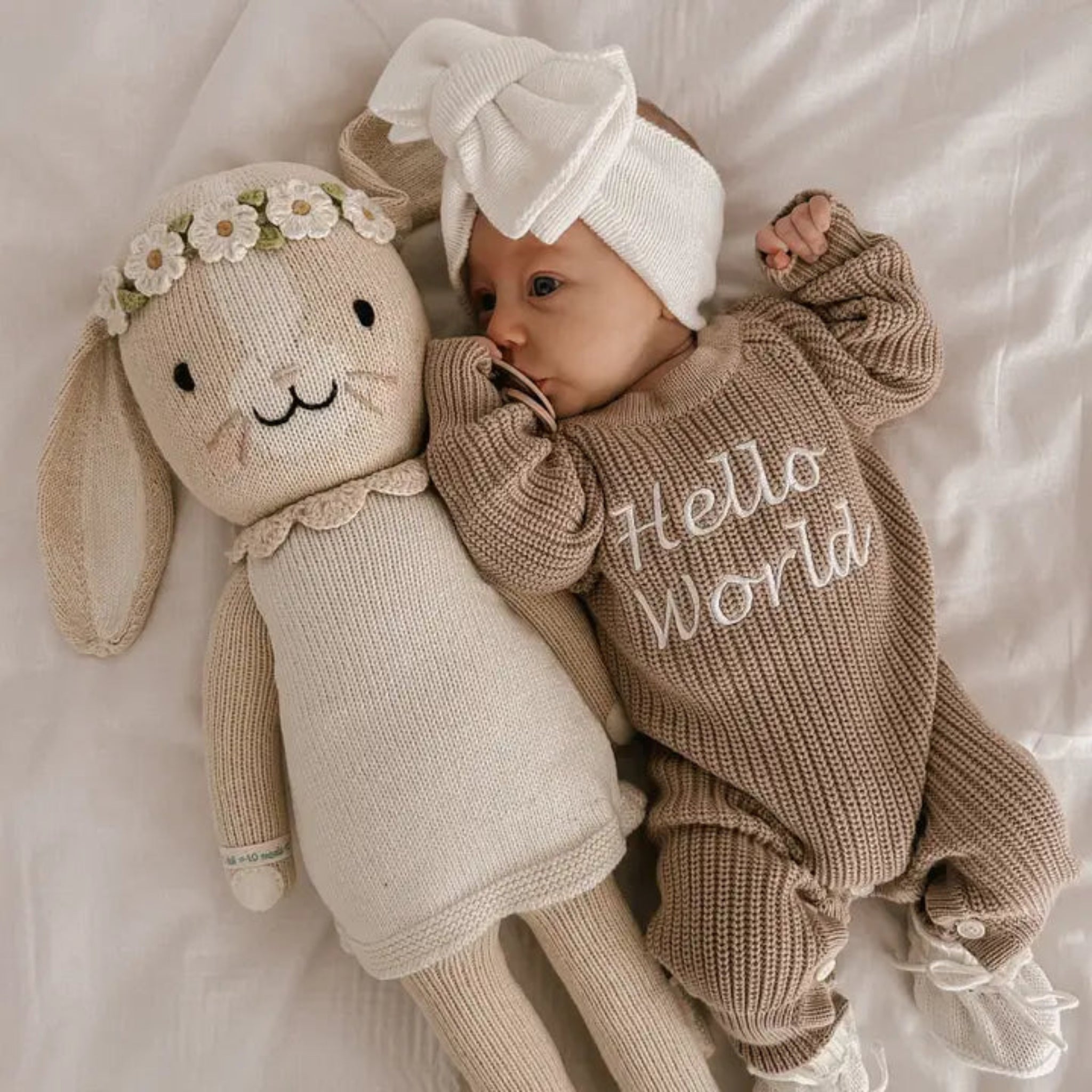 Knitted Baby Clothes Romper Teddy Brown