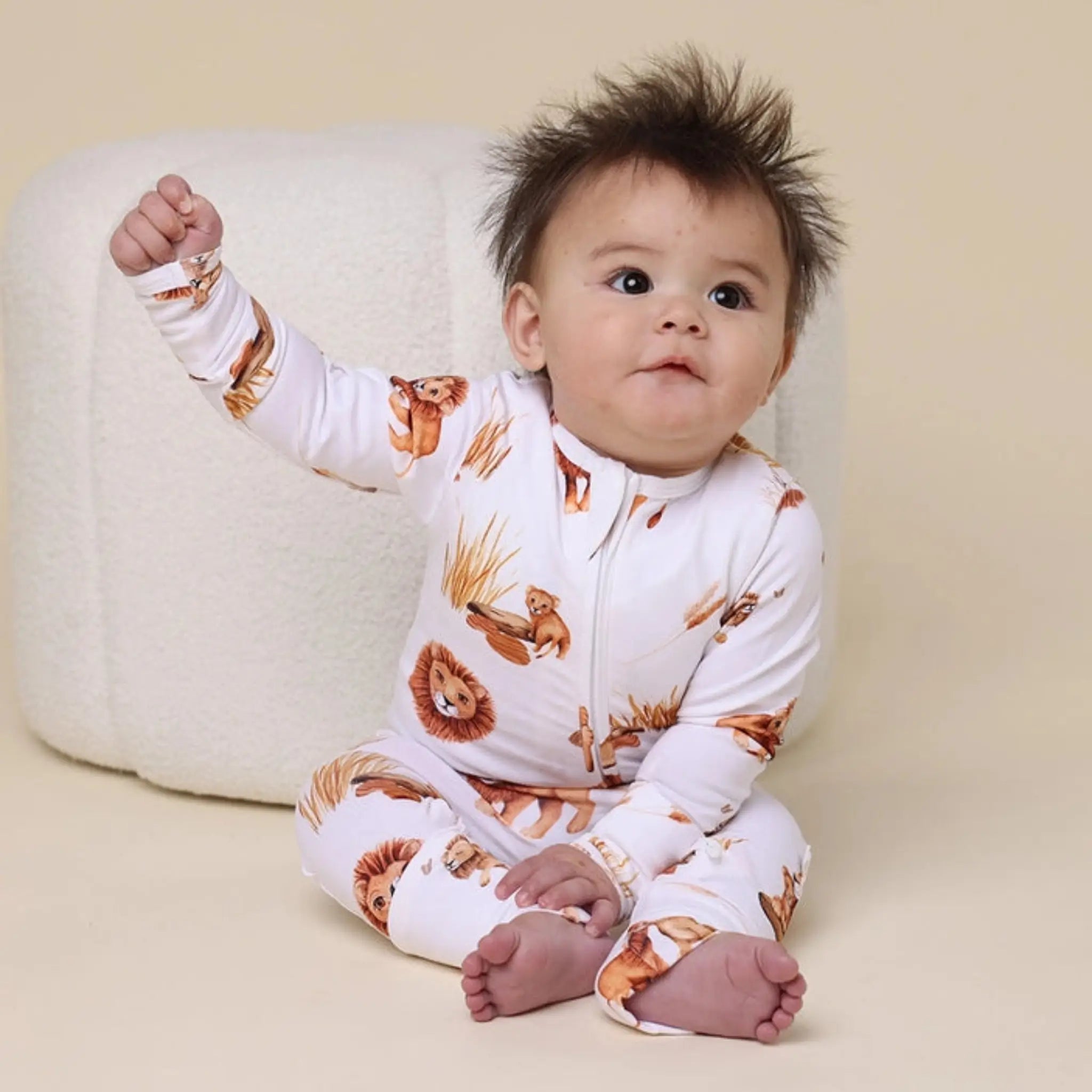 Lion Organic Snugglesuit | Snuggle Hunny Convertible Baby Romper