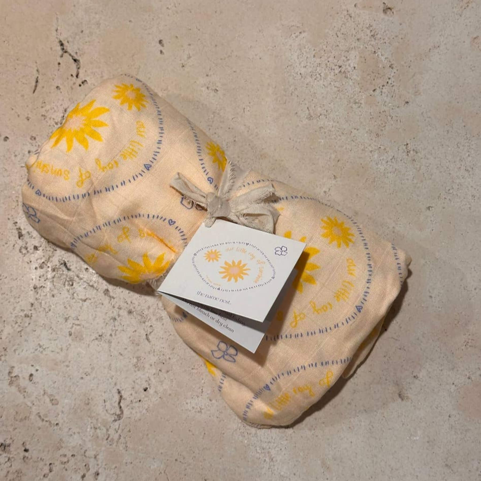 Little Ray of Sunshine Muslin Wrap – Soft Baby Swaddle