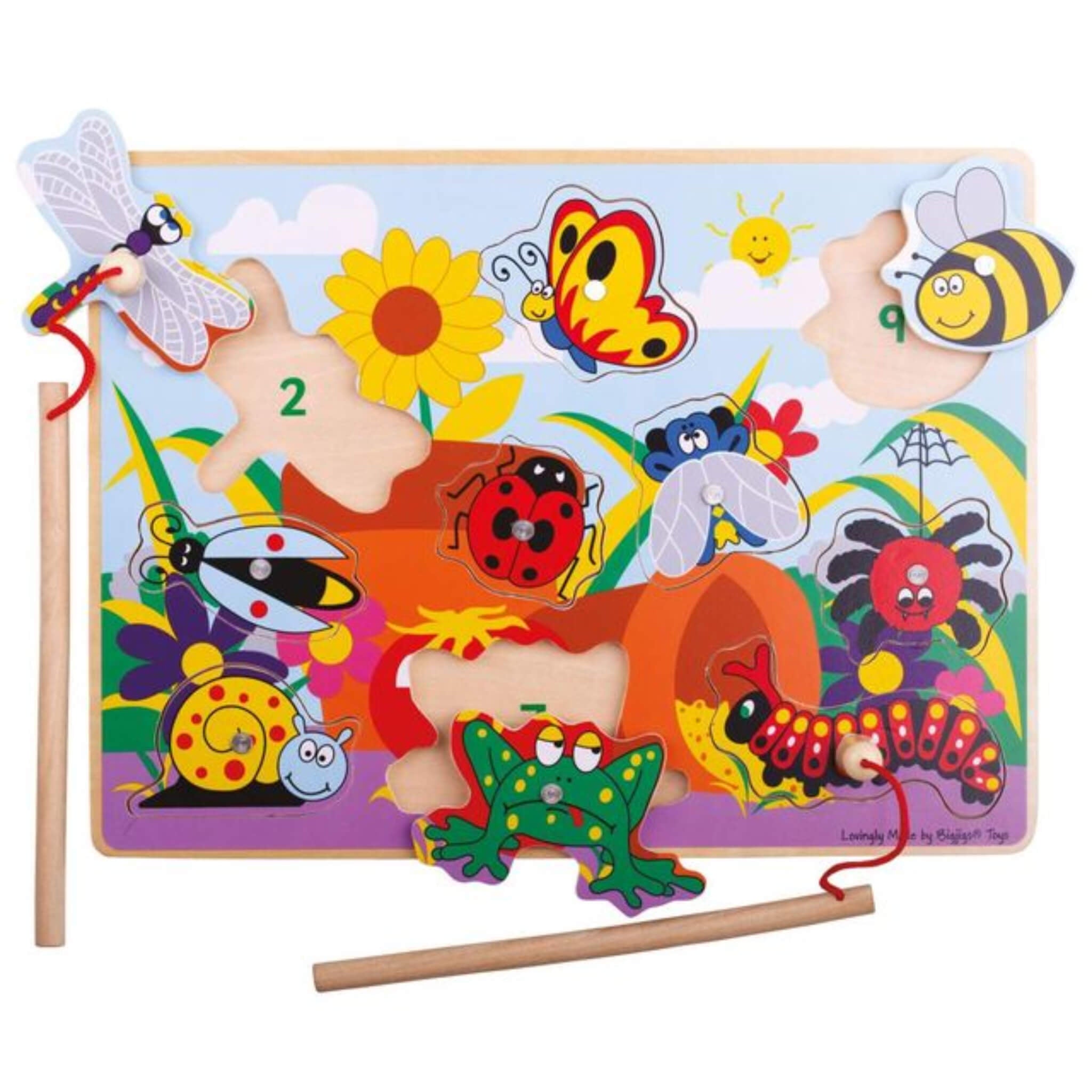Magnetic Bug Catching Game Wooden Counting Puzzle