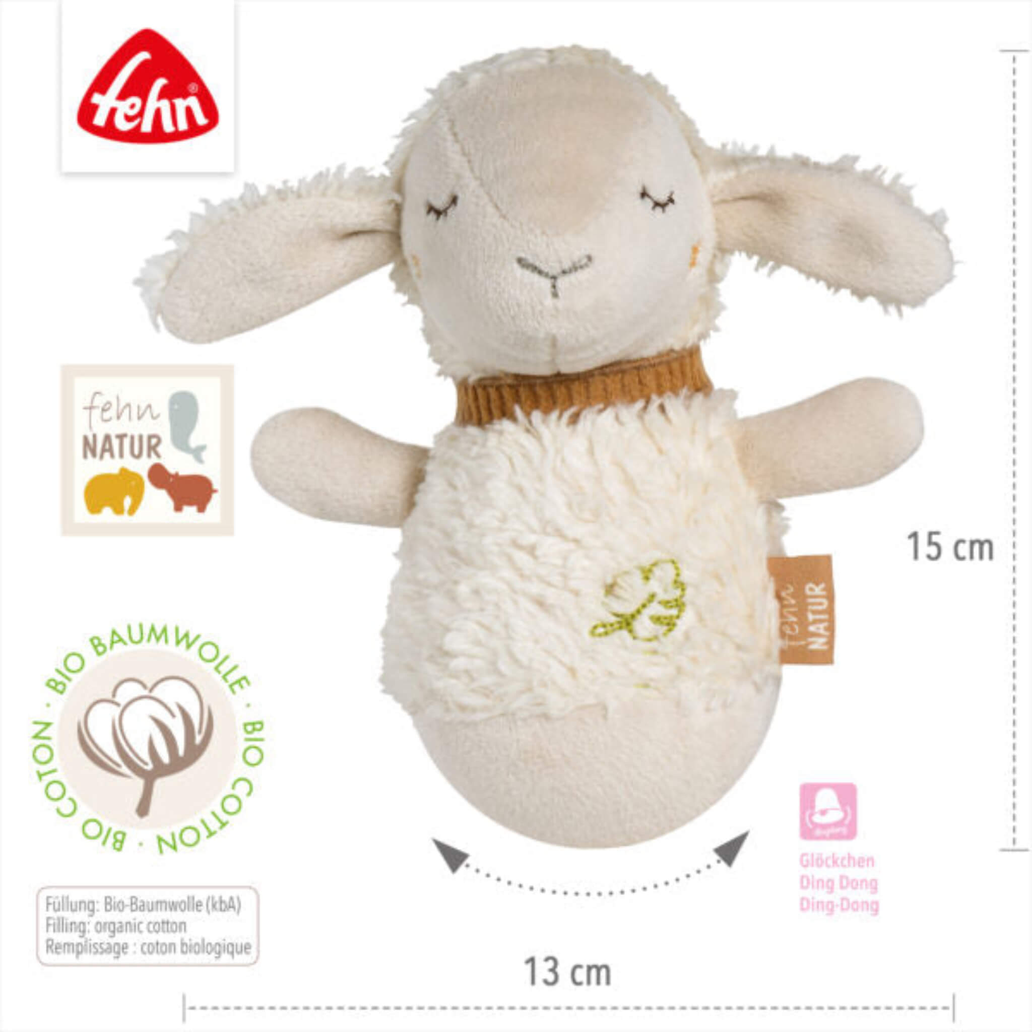 Mini Roly Poly Sheep – Organic Cotton Baby Toy