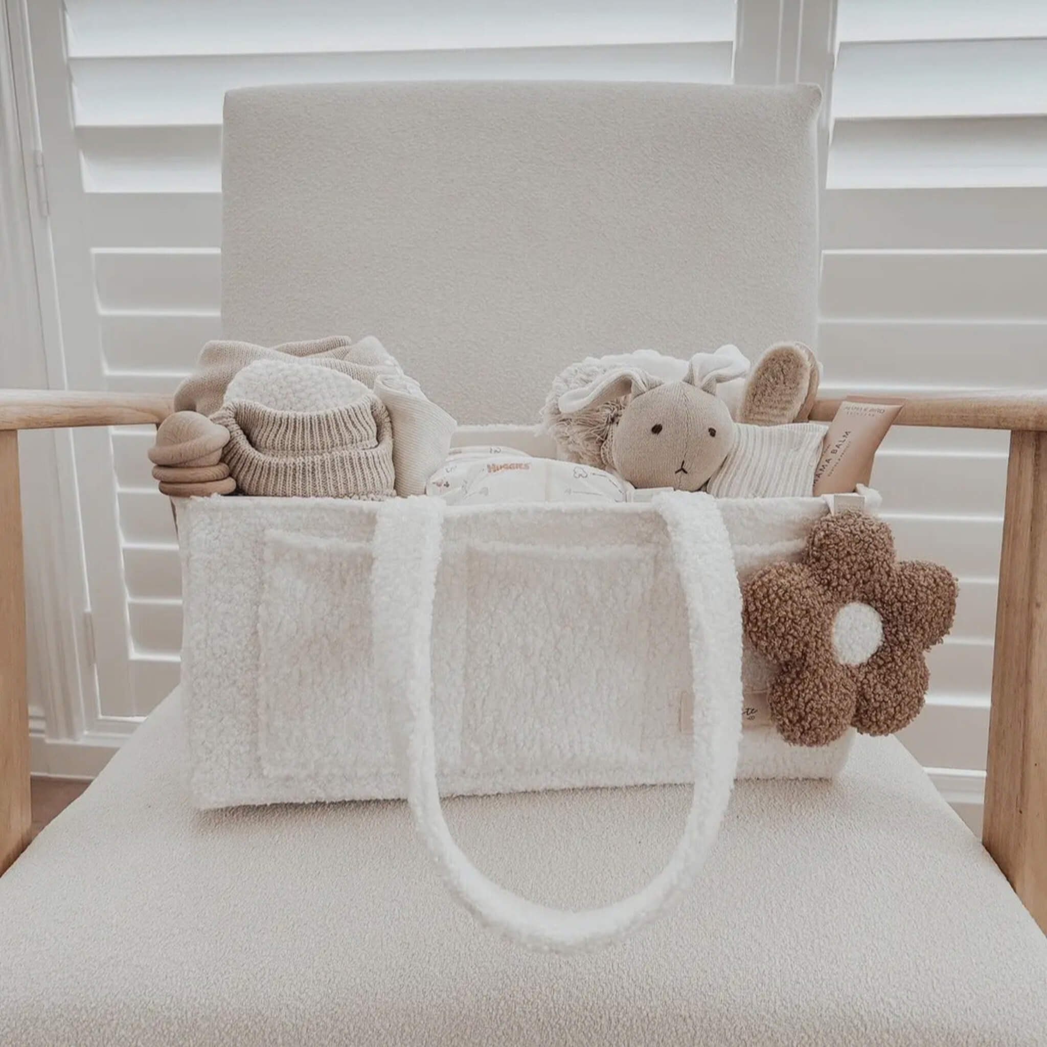 Nappy Caddy Organiser Snow Teddy Handles 