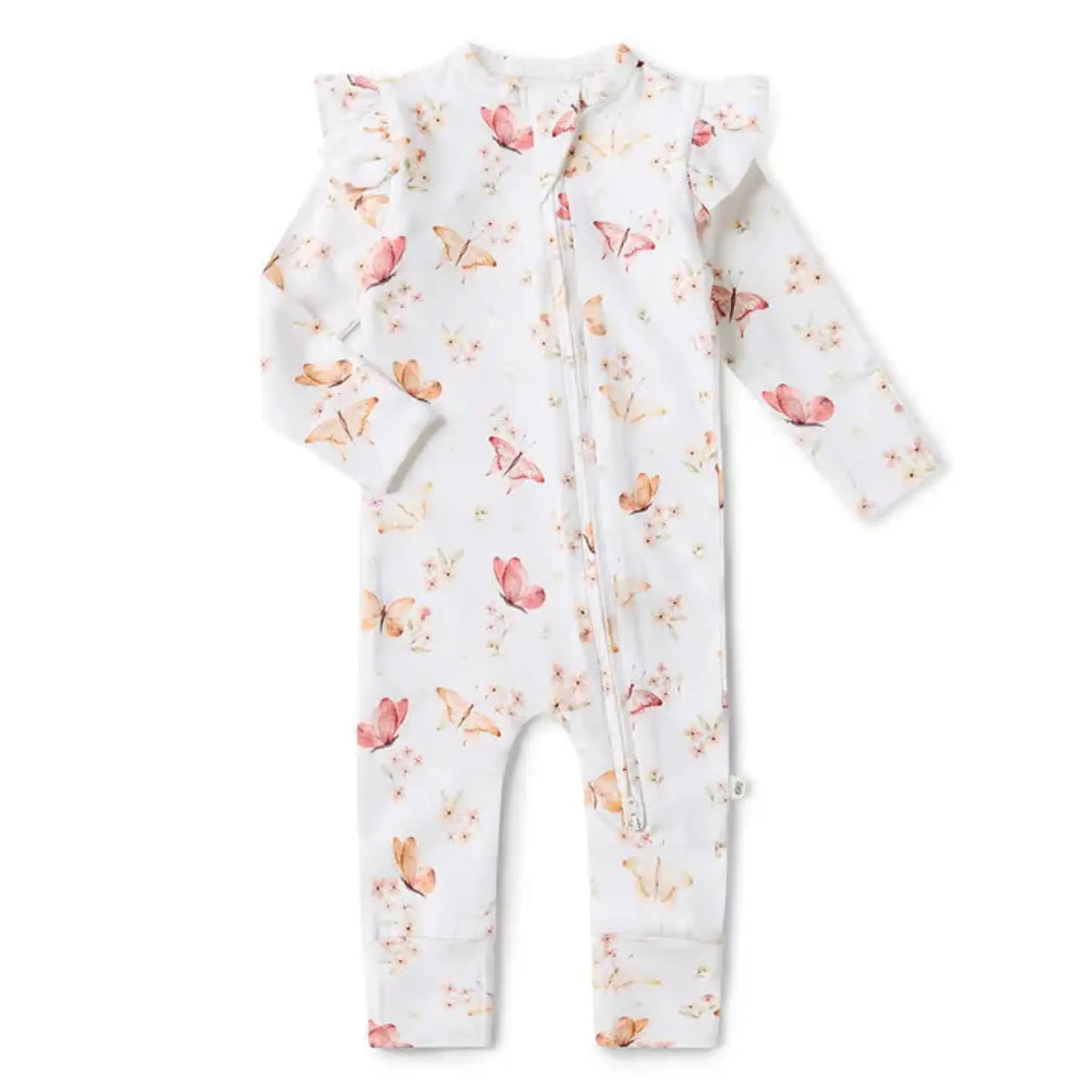Organic Butterfly Snugglesuit Baby Romper 