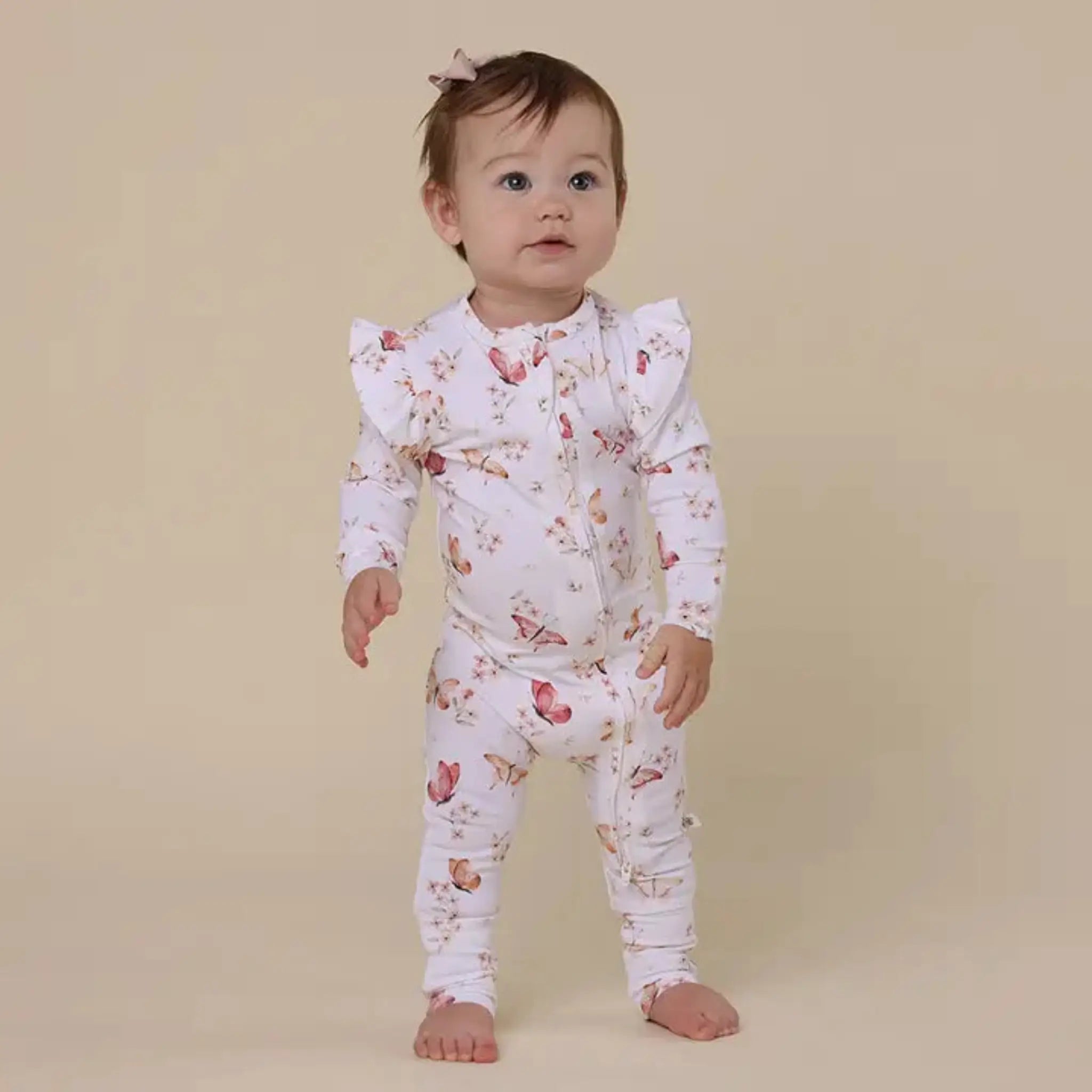Organic Butterfly Snugglesuit Baby Romper 