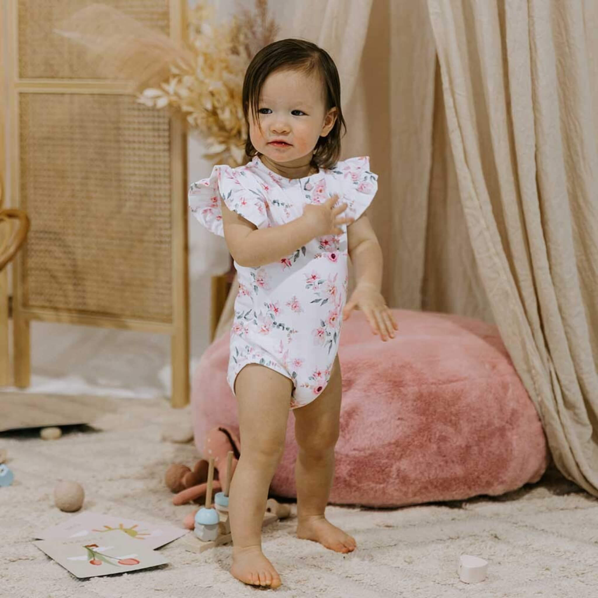 Organic Cotton Baby Bodysuit Camille– for Newborns & Toddlers