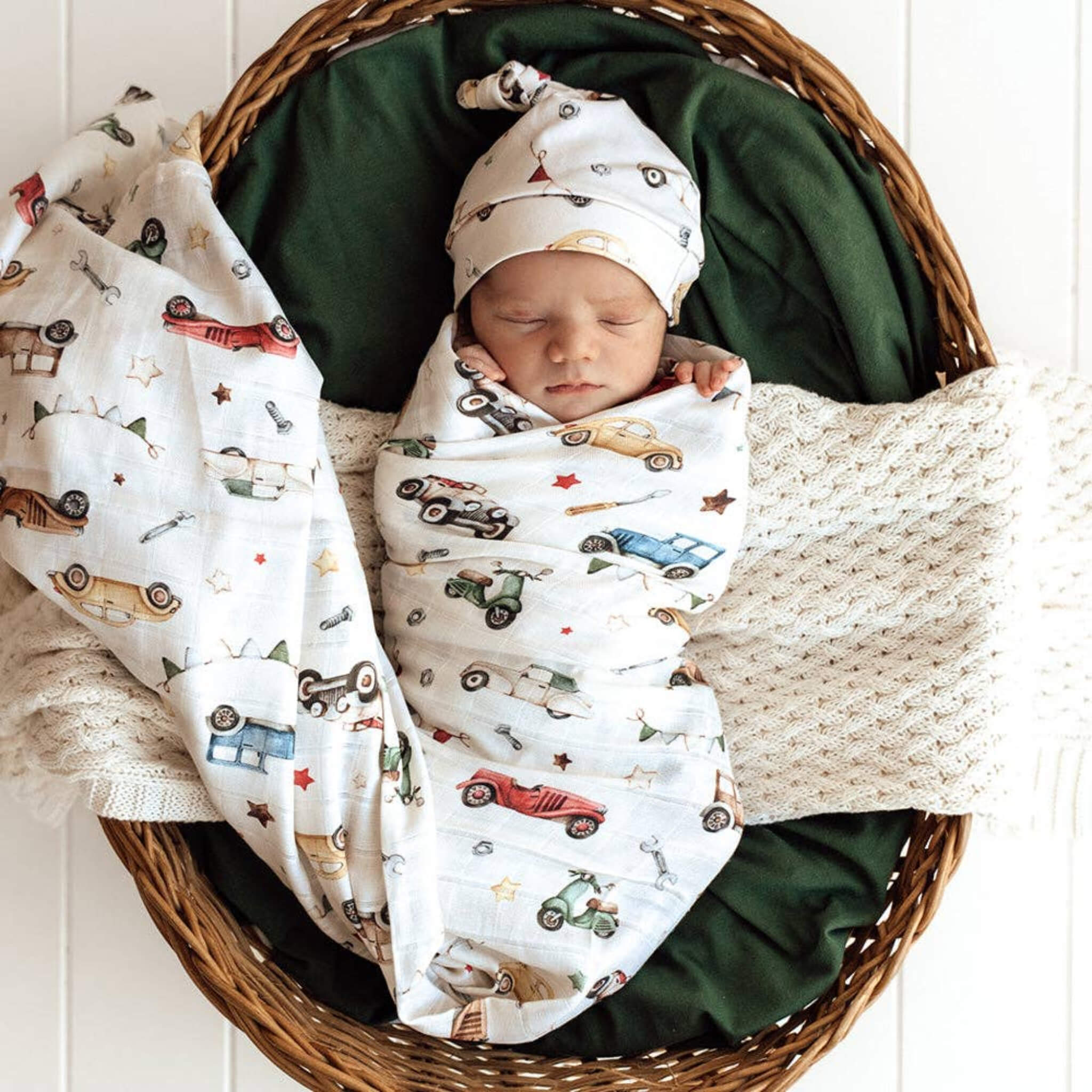  Organic Muslin Wrap Vintage Cars 