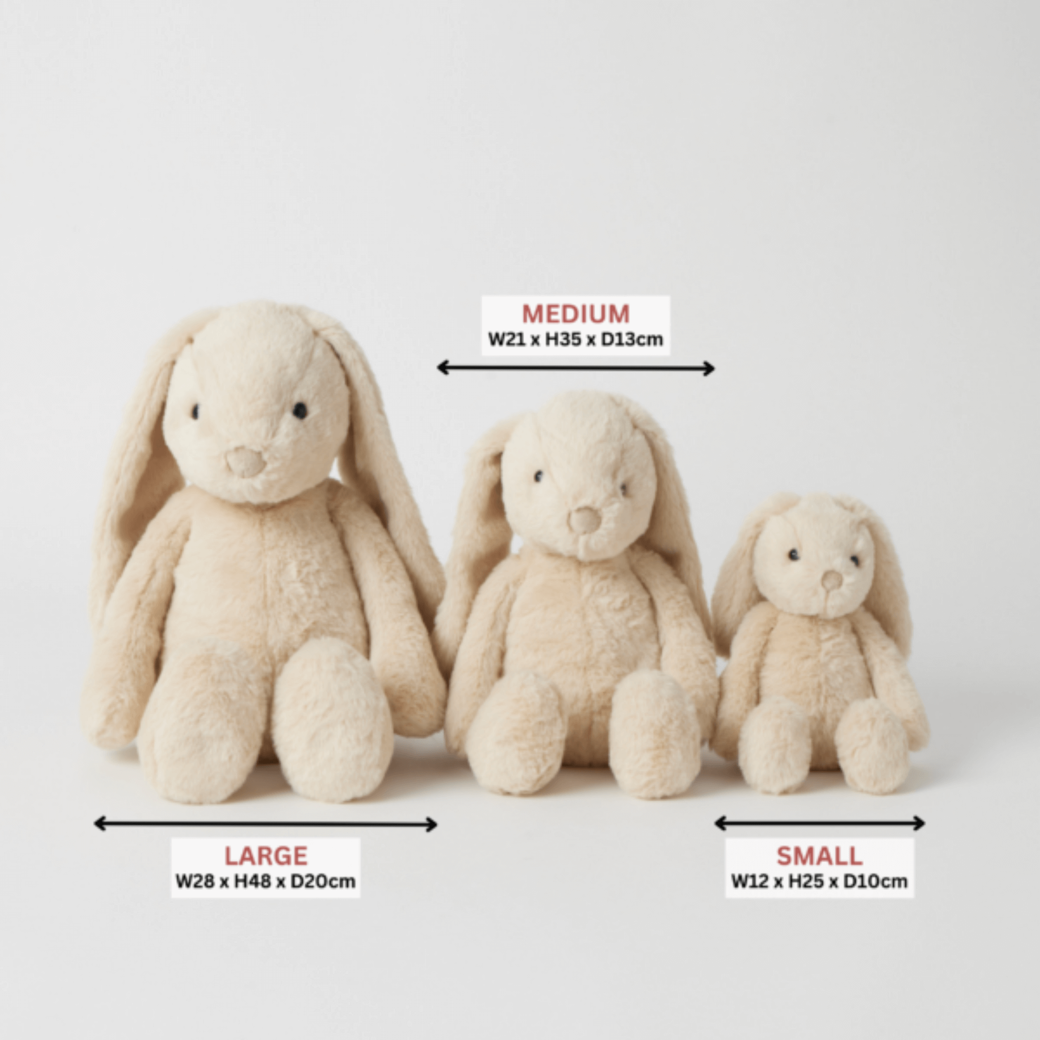 Plush Beige Bunny | Personalised Soft Toy Bunny Medium & Small
