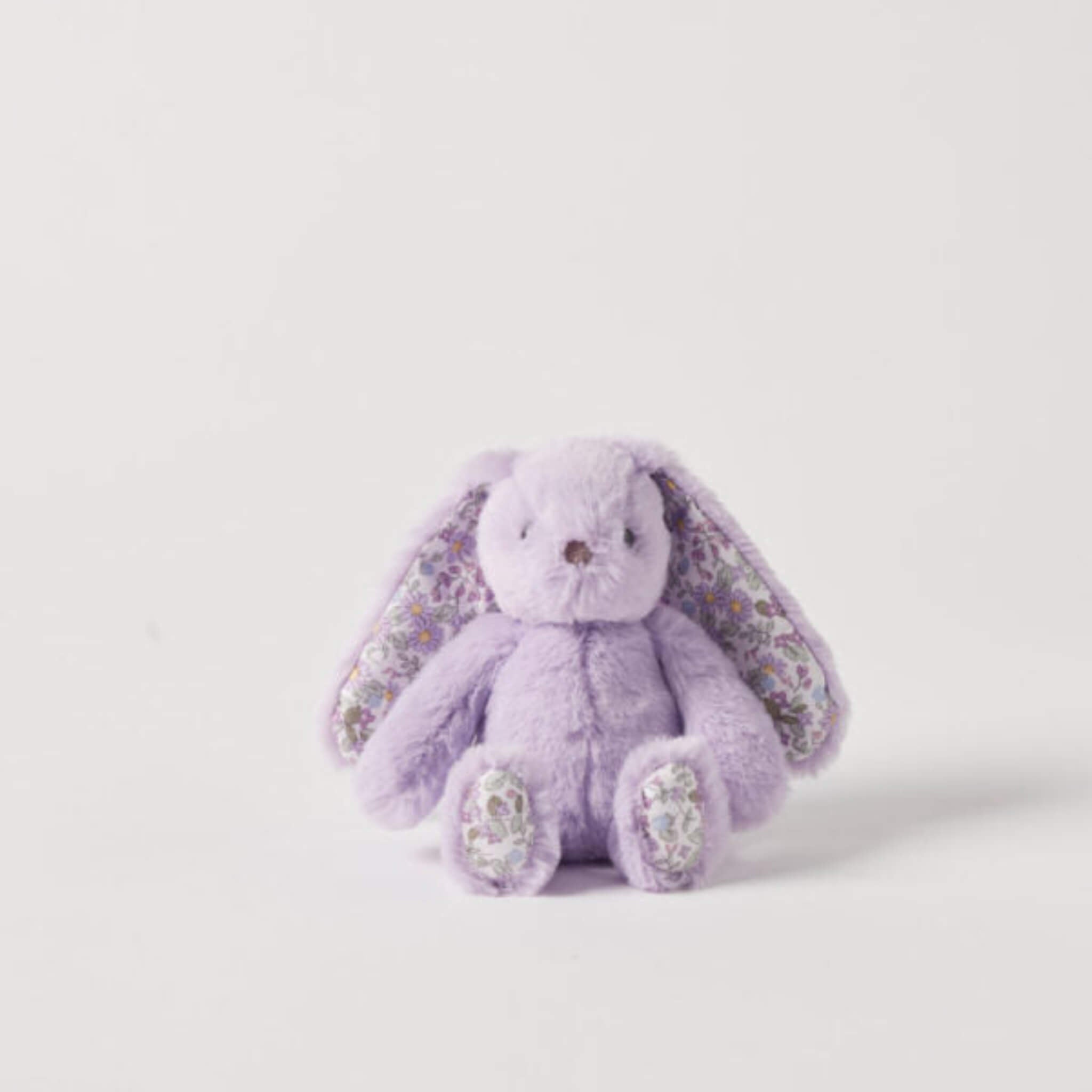 plush floral bunny rattle Lilac