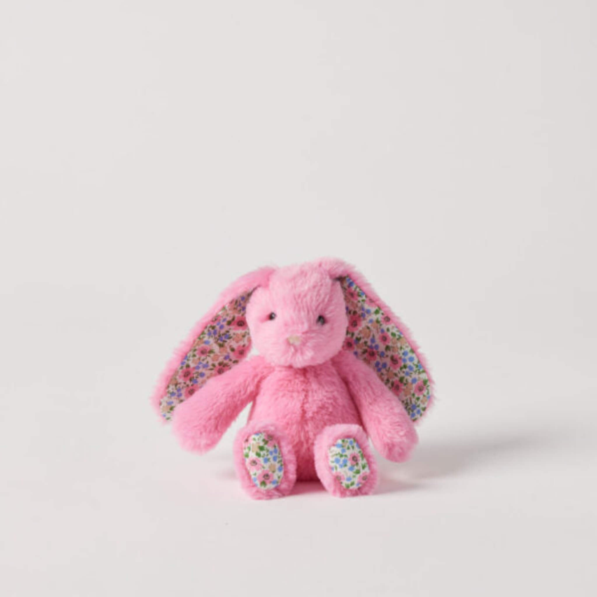 plush floral bunny rattle Sherbet Pink
