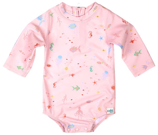 Coral Long Sleeve Classic Onesie- Toshi