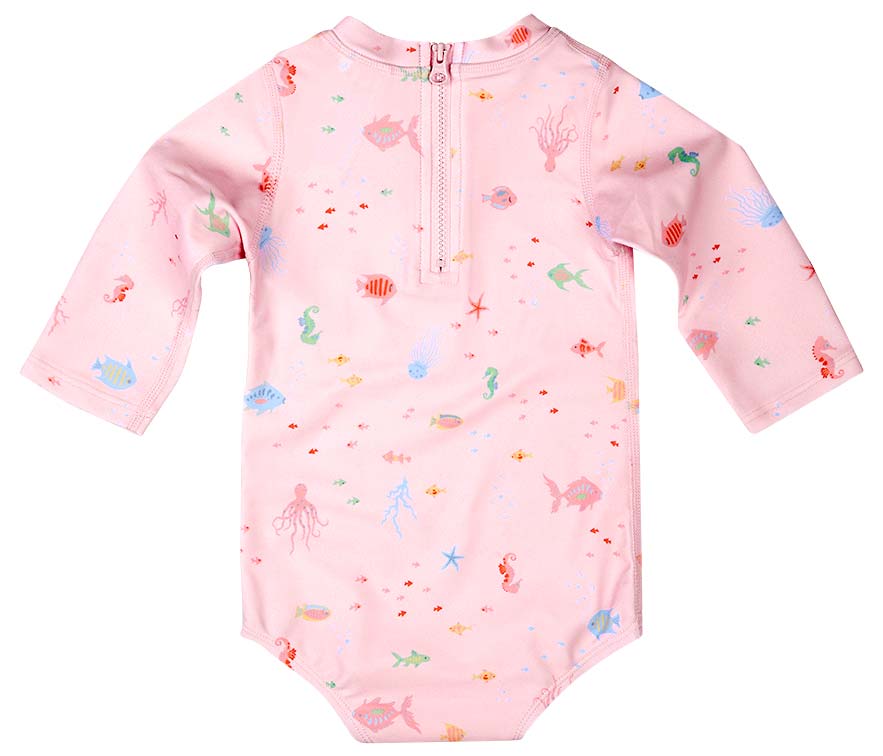 Coral Long Sleeve Classic Onesie- Toshi