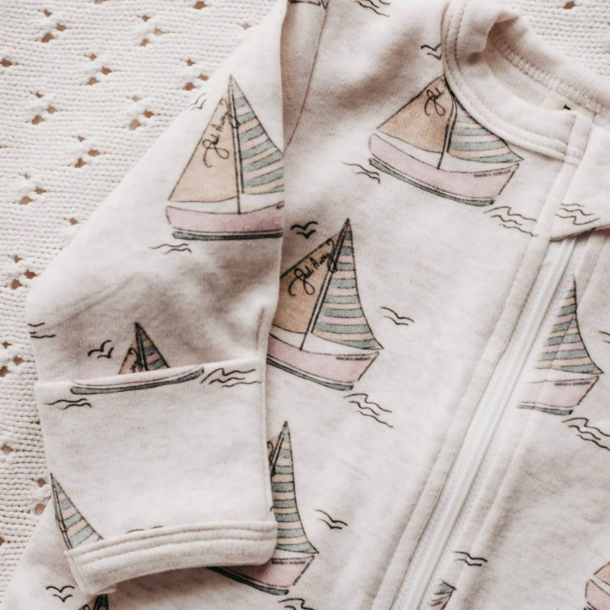 Sail Away Sailboat Zip Suit | Soft Cotton Baby Sleepsuit