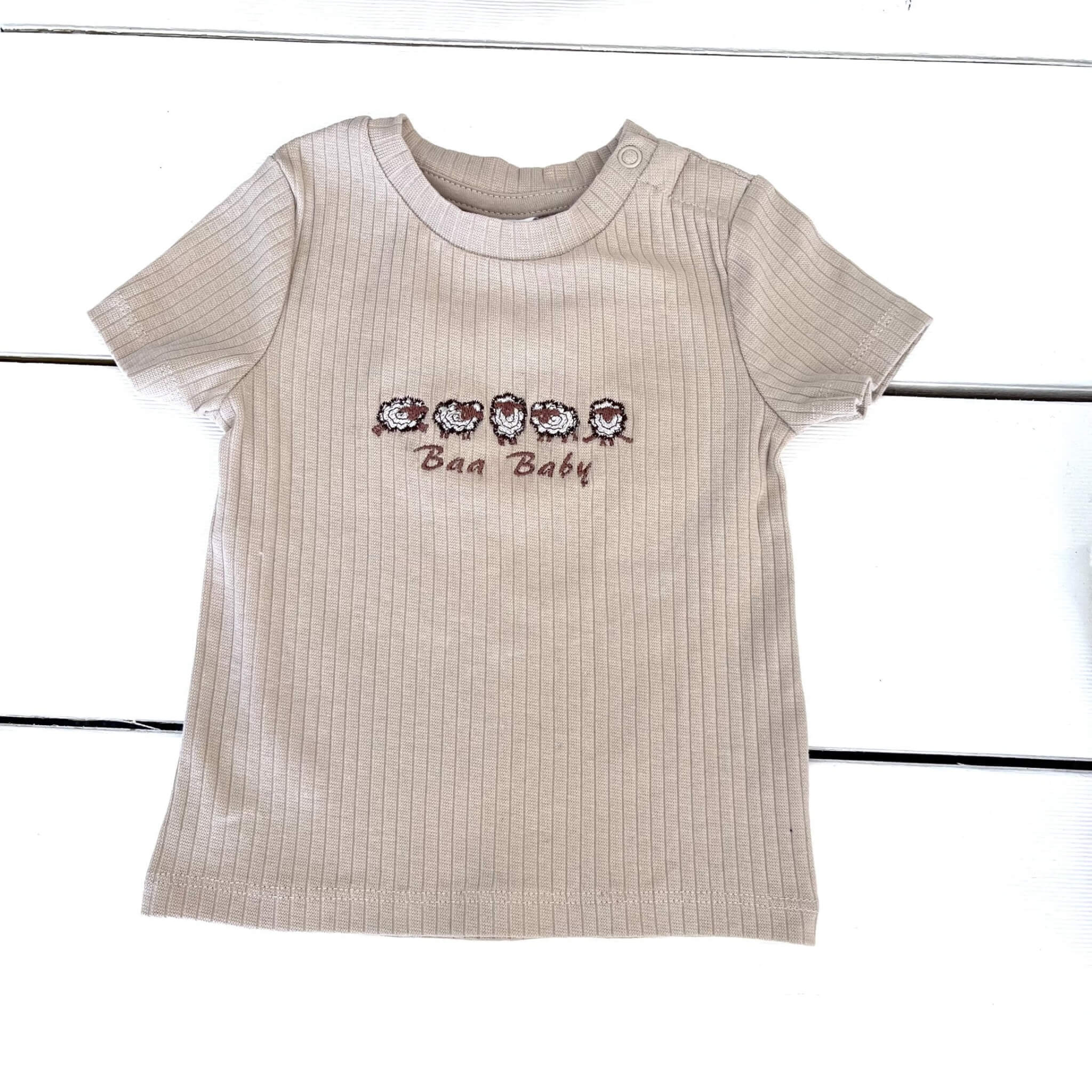 Sheep Embroidered T Shirt
