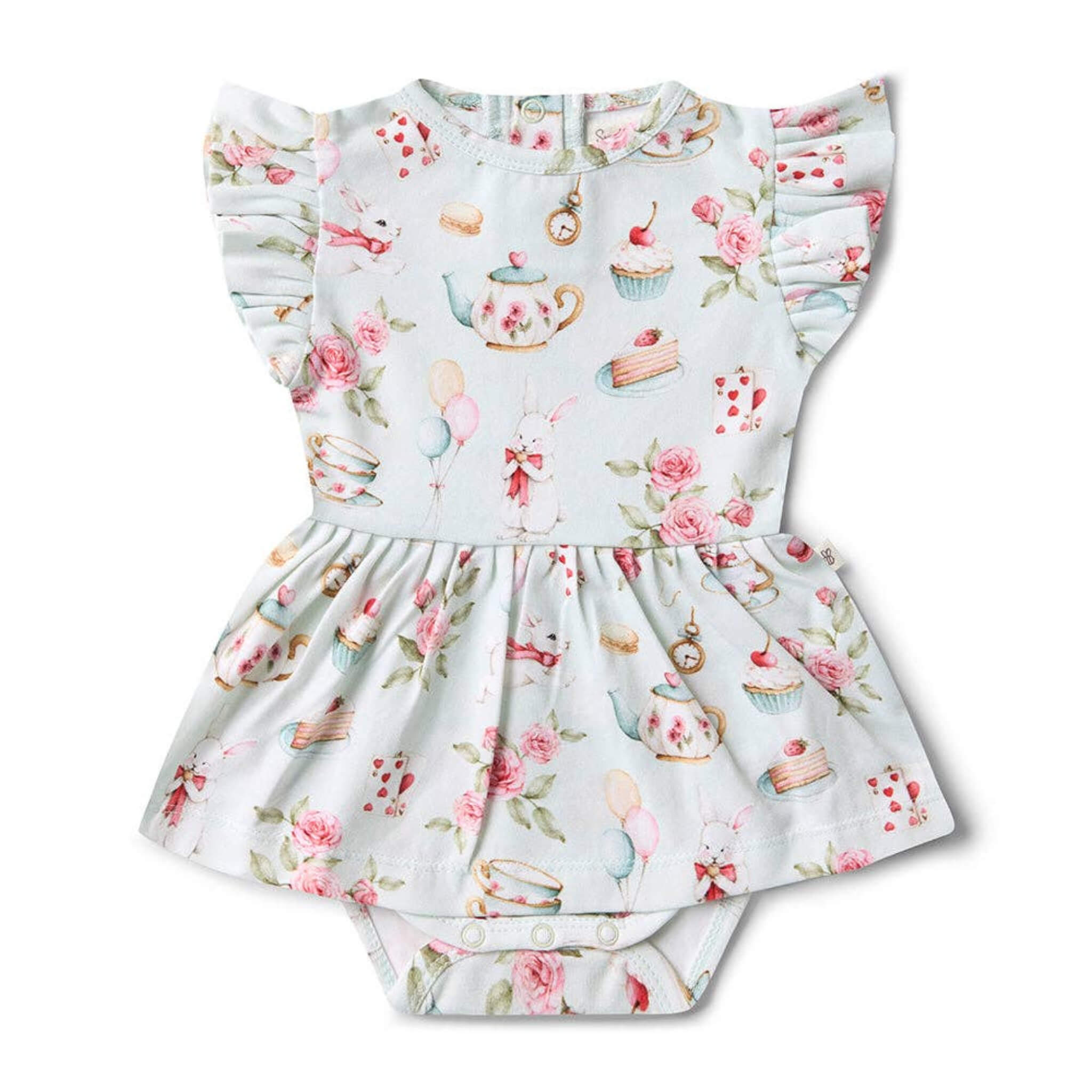  Short Sleeve Organic Dress White Rabbit