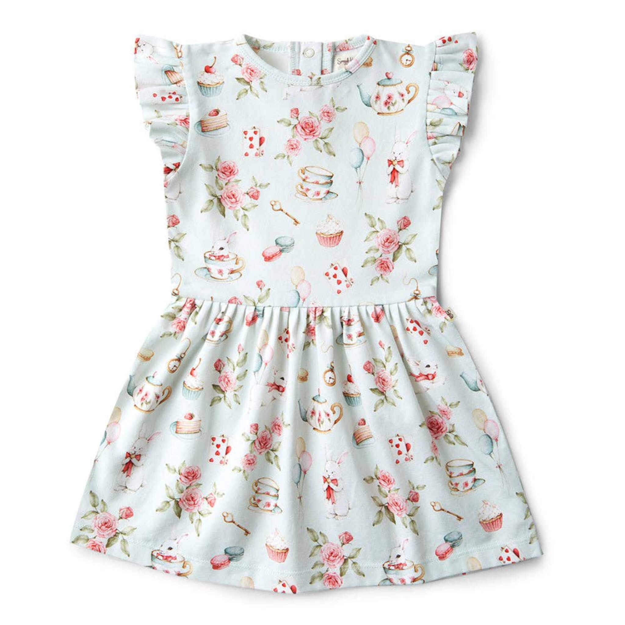  Short Sleeve Organic Dress White Rabbit