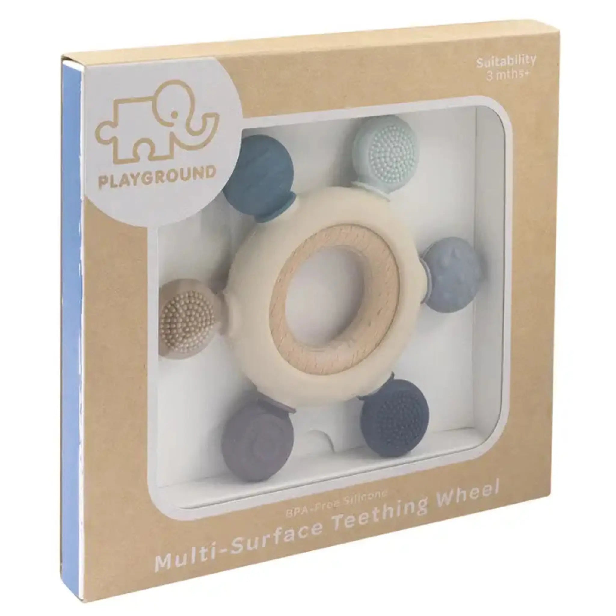 Silicone & Beechwood Baby Teether | BPA-Free Sensory Teething Toy