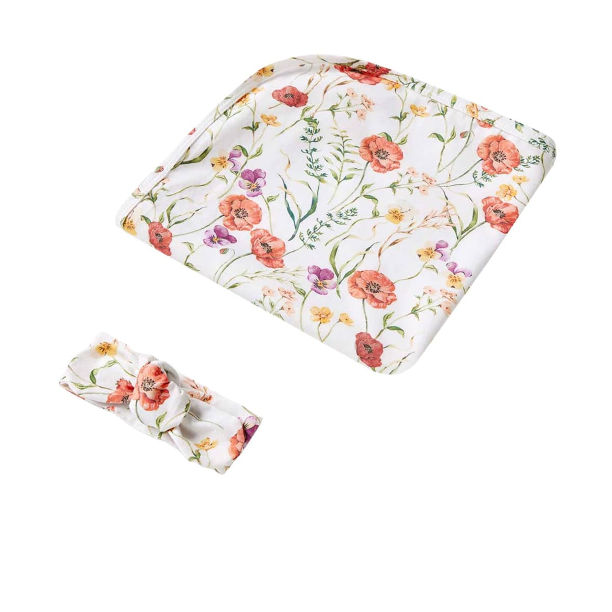 Meadow Organic Jersey Wrap and Topknot set- Snuggle Hunny