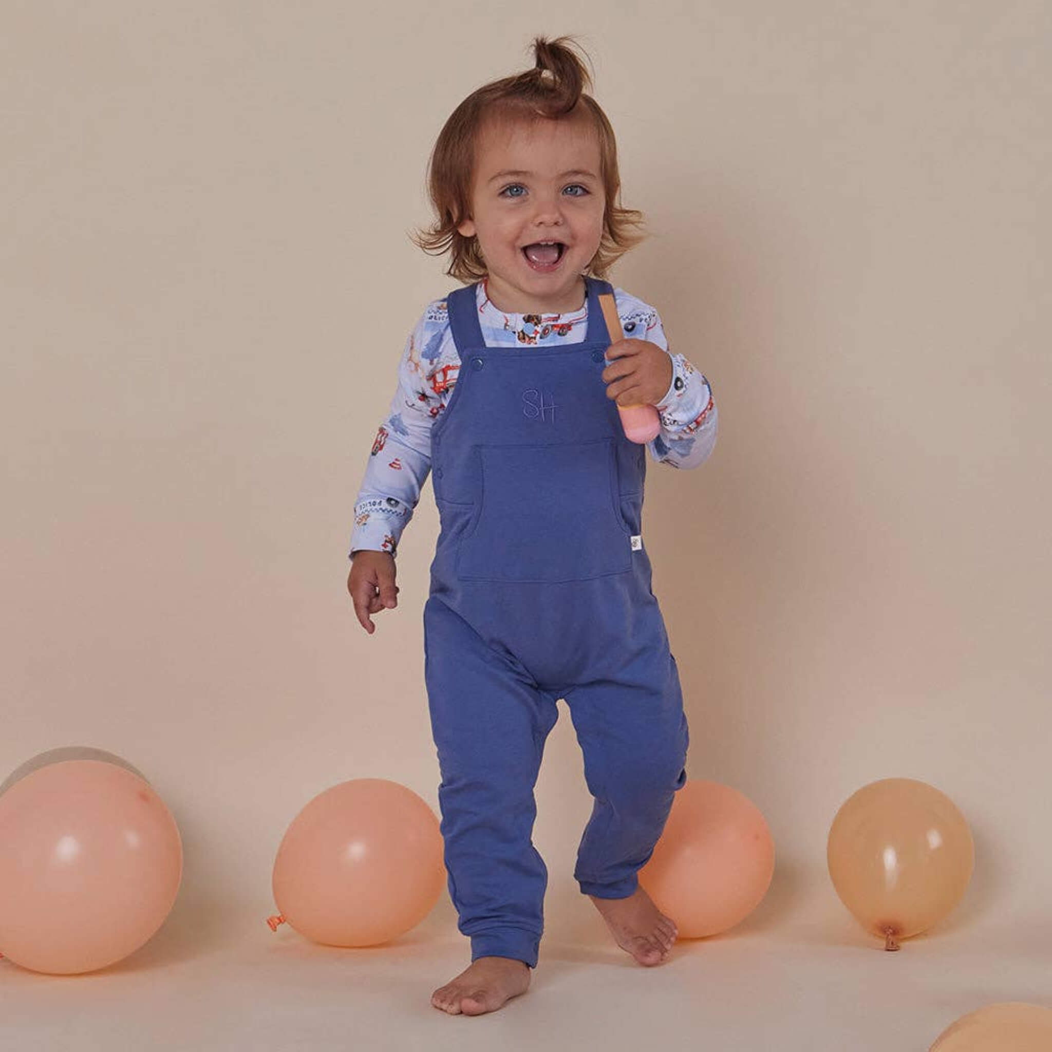 Snuggle Hunny Navy Joey Overalls | Organic Cotton Babywear