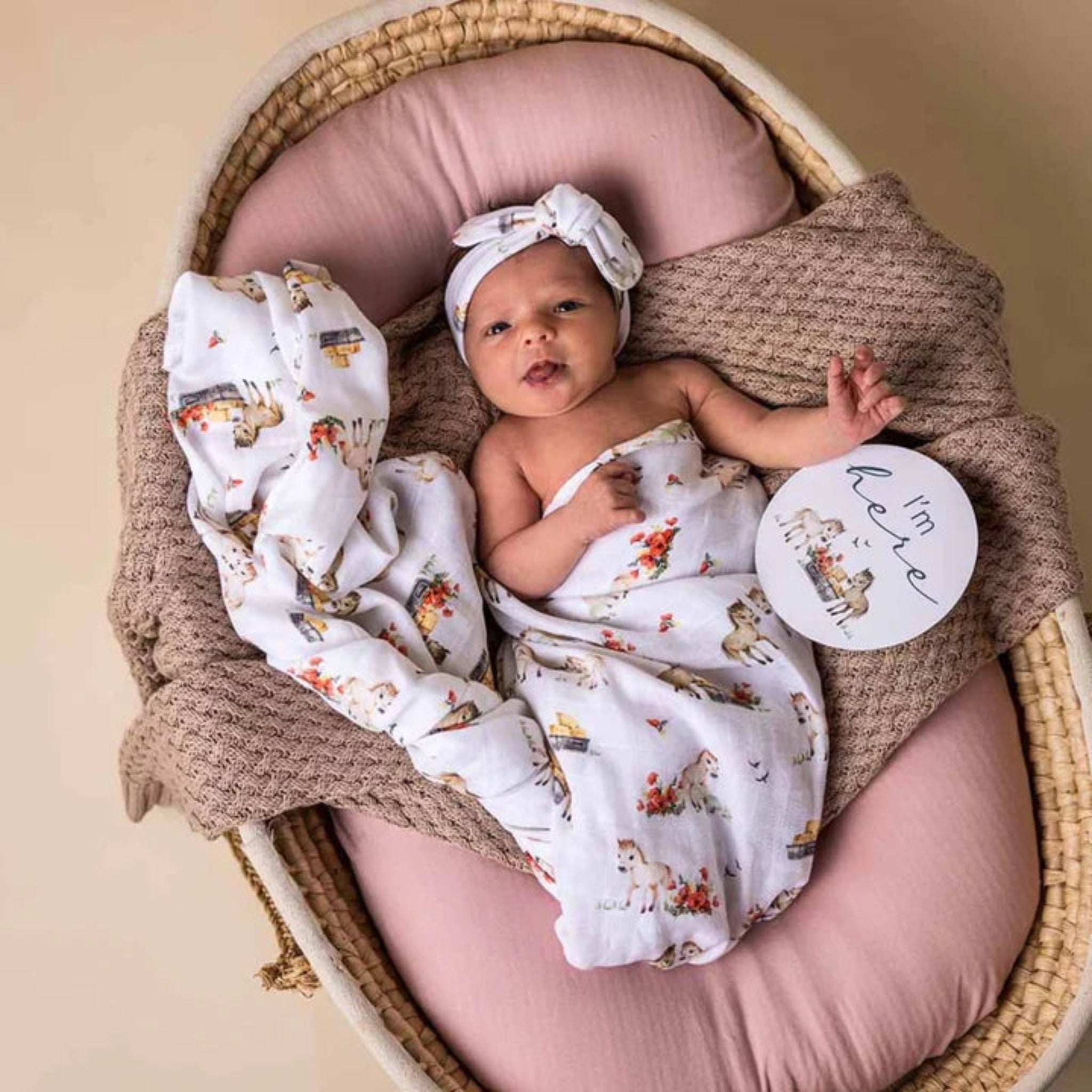 Pony Pals Organic Muslin Wrap-Snuggle Hunny