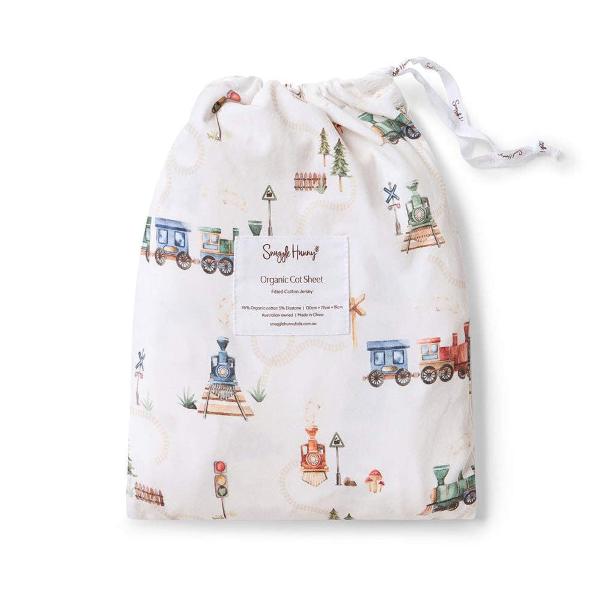 Trains Fitted Cot Sheet 