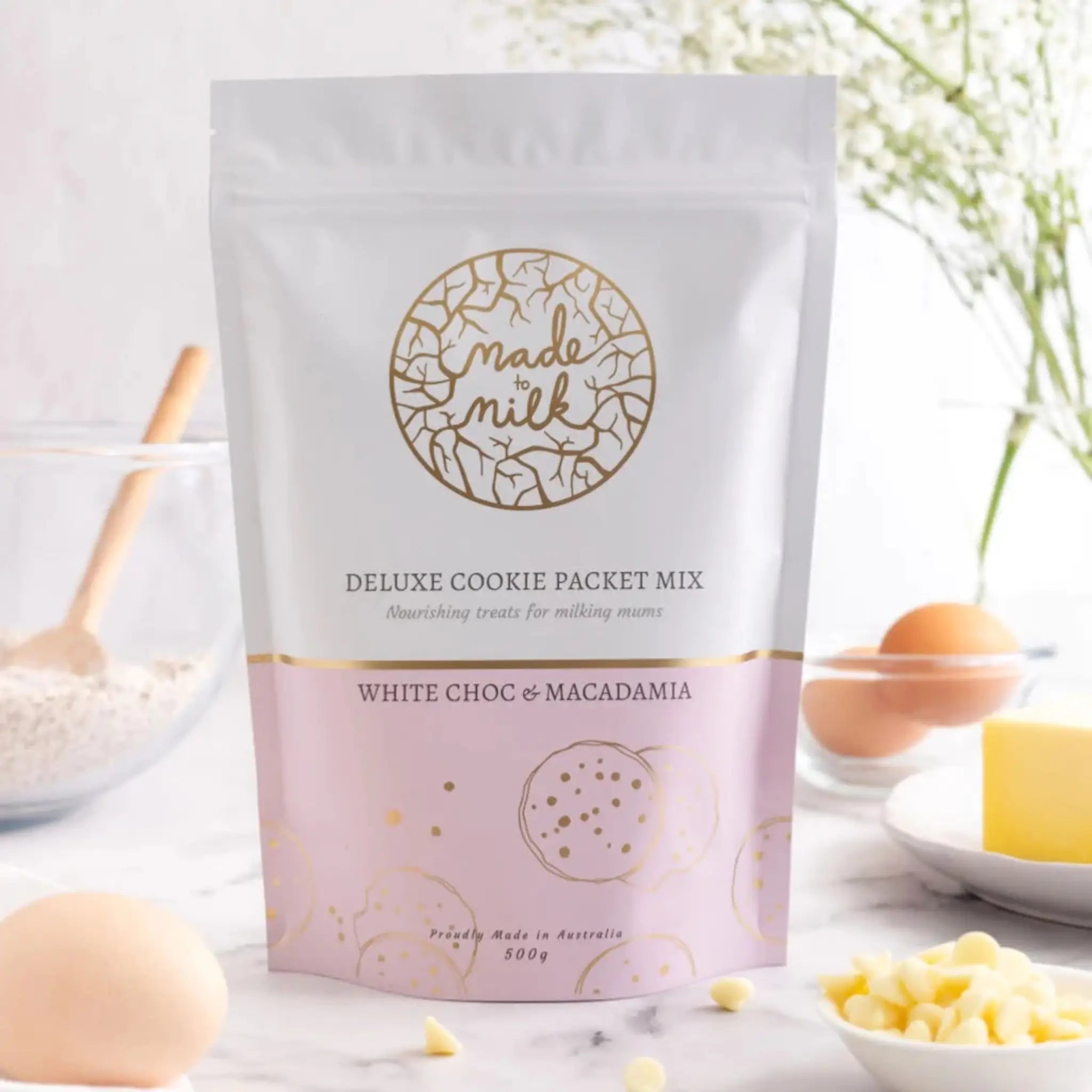 White Choc & Macadamia Lactation Cookie Mix 
