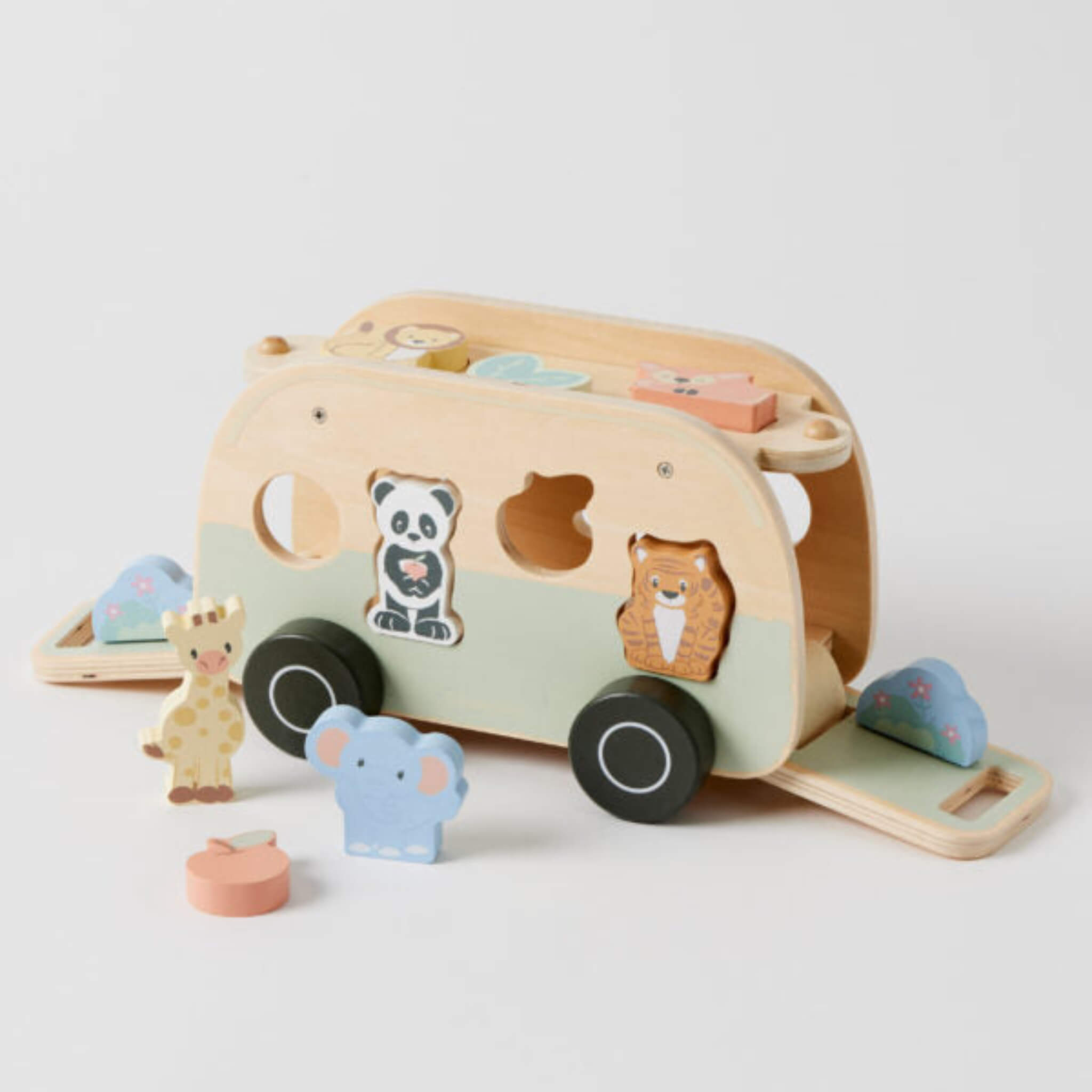 Wooden Animal Camper Van Sorter