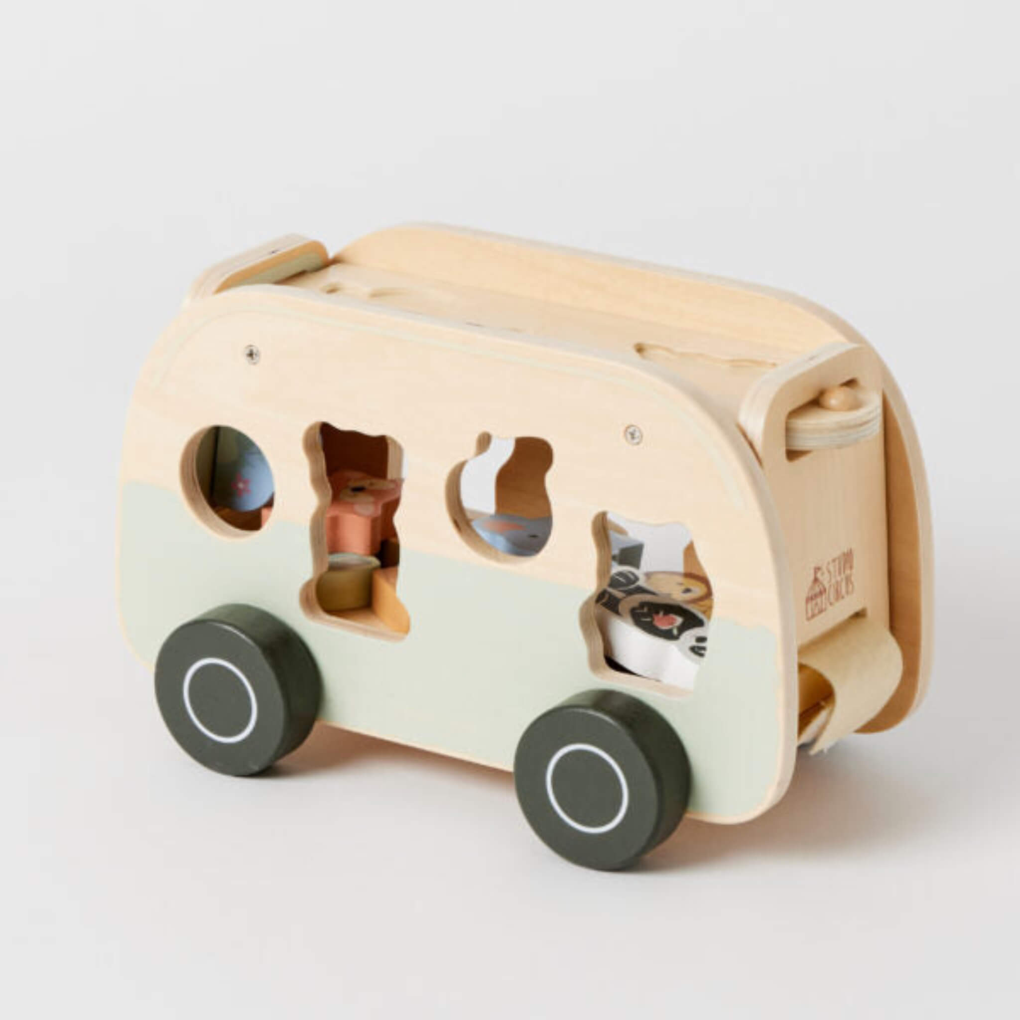 Wooden Animal Camper Van Sorter