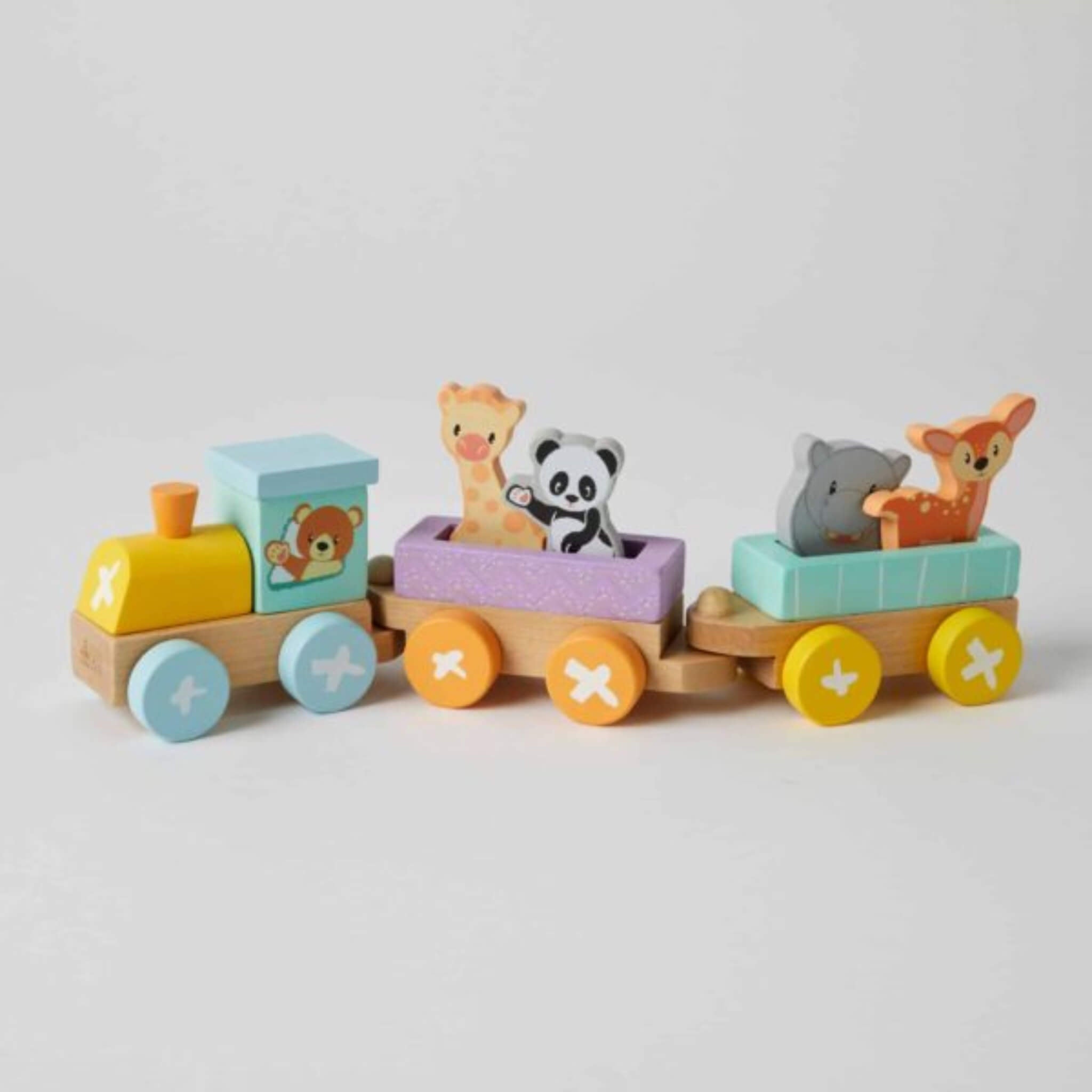Wooden Train Set for Toddler