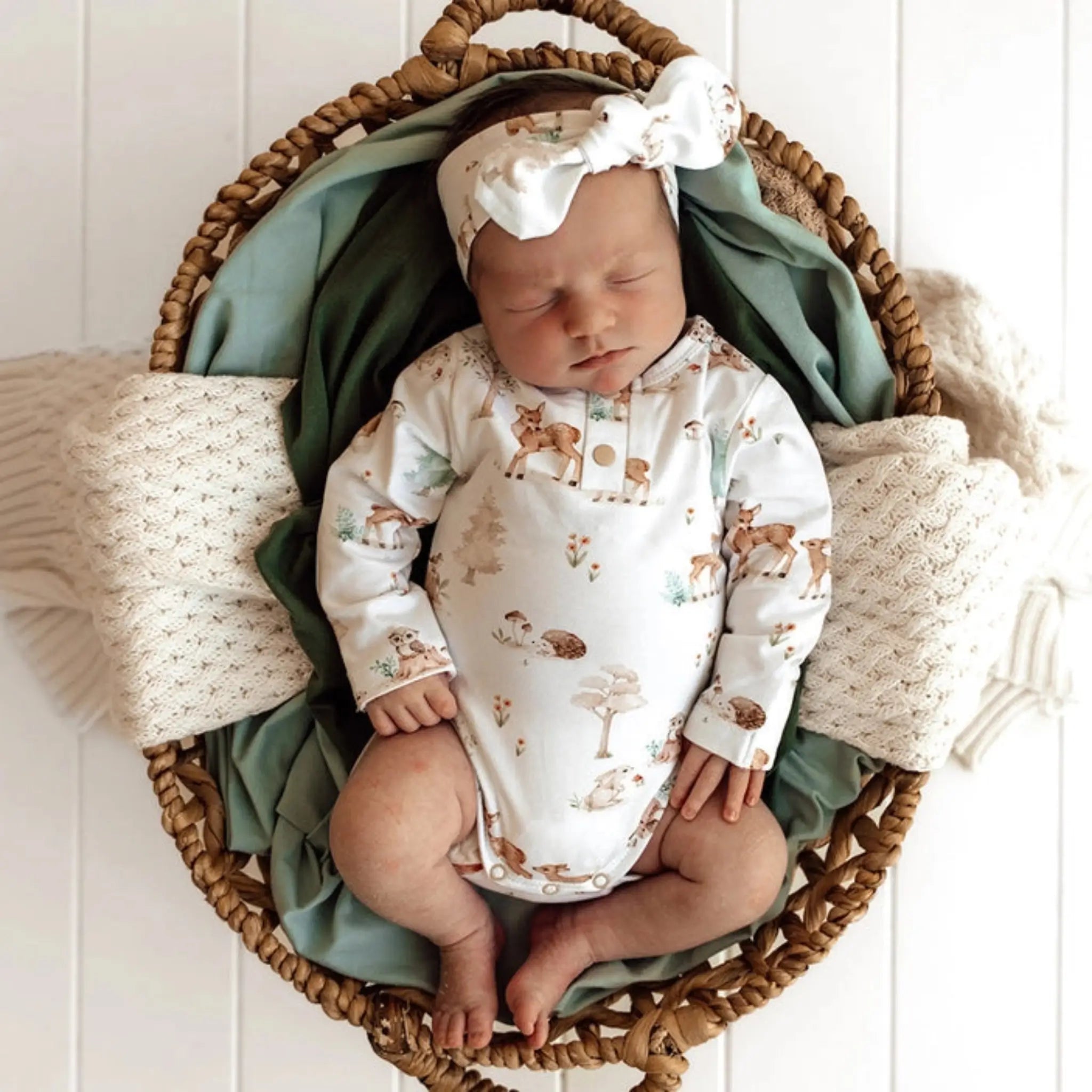 Woodland Tales Organic Baby Bodysuit | Snuggle Hunny