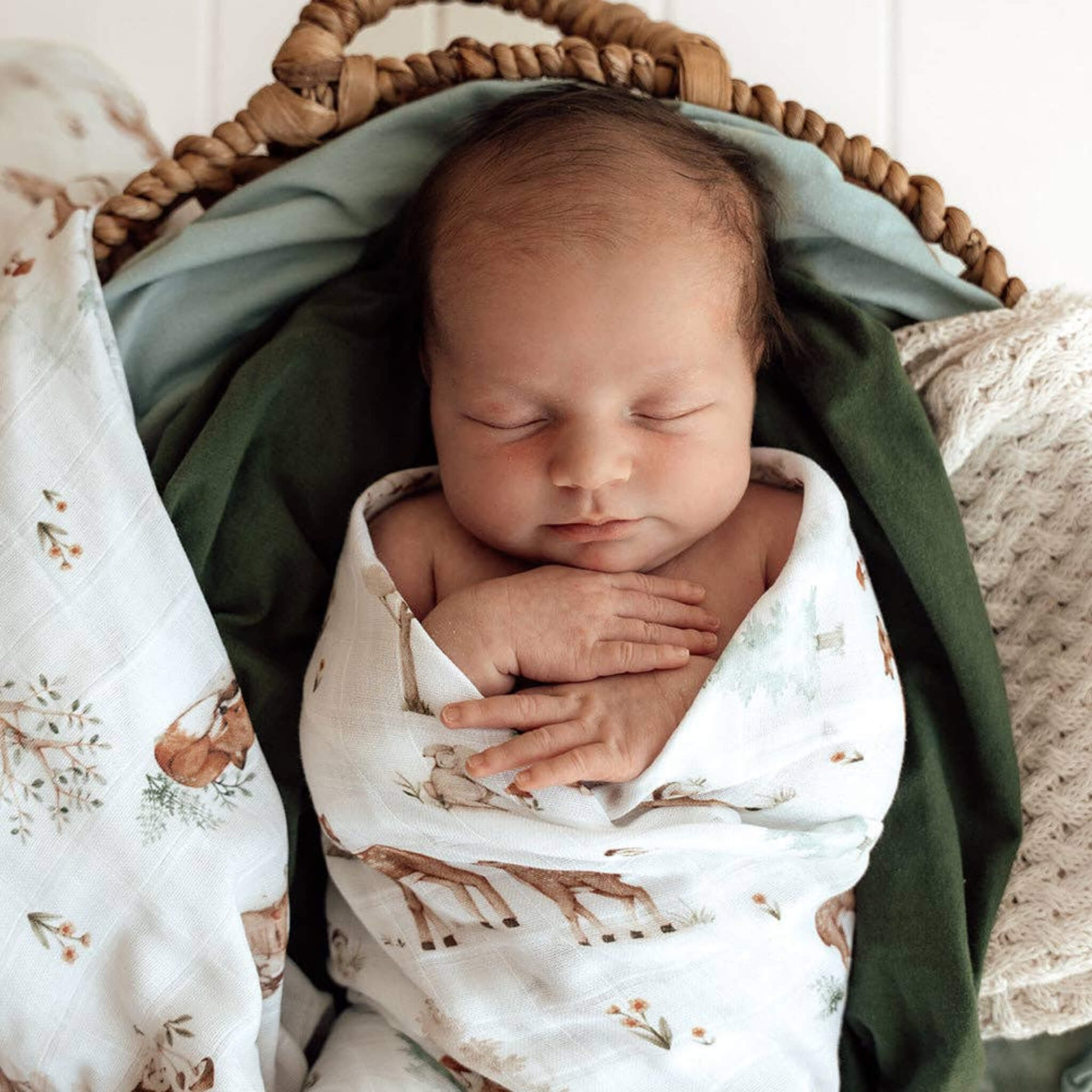 Woodland Tales Organic Muslin Wrap | Snuggle Hunny