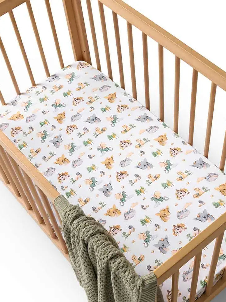 Dragon Organic Fitted Sheet- Snuggle Hunny