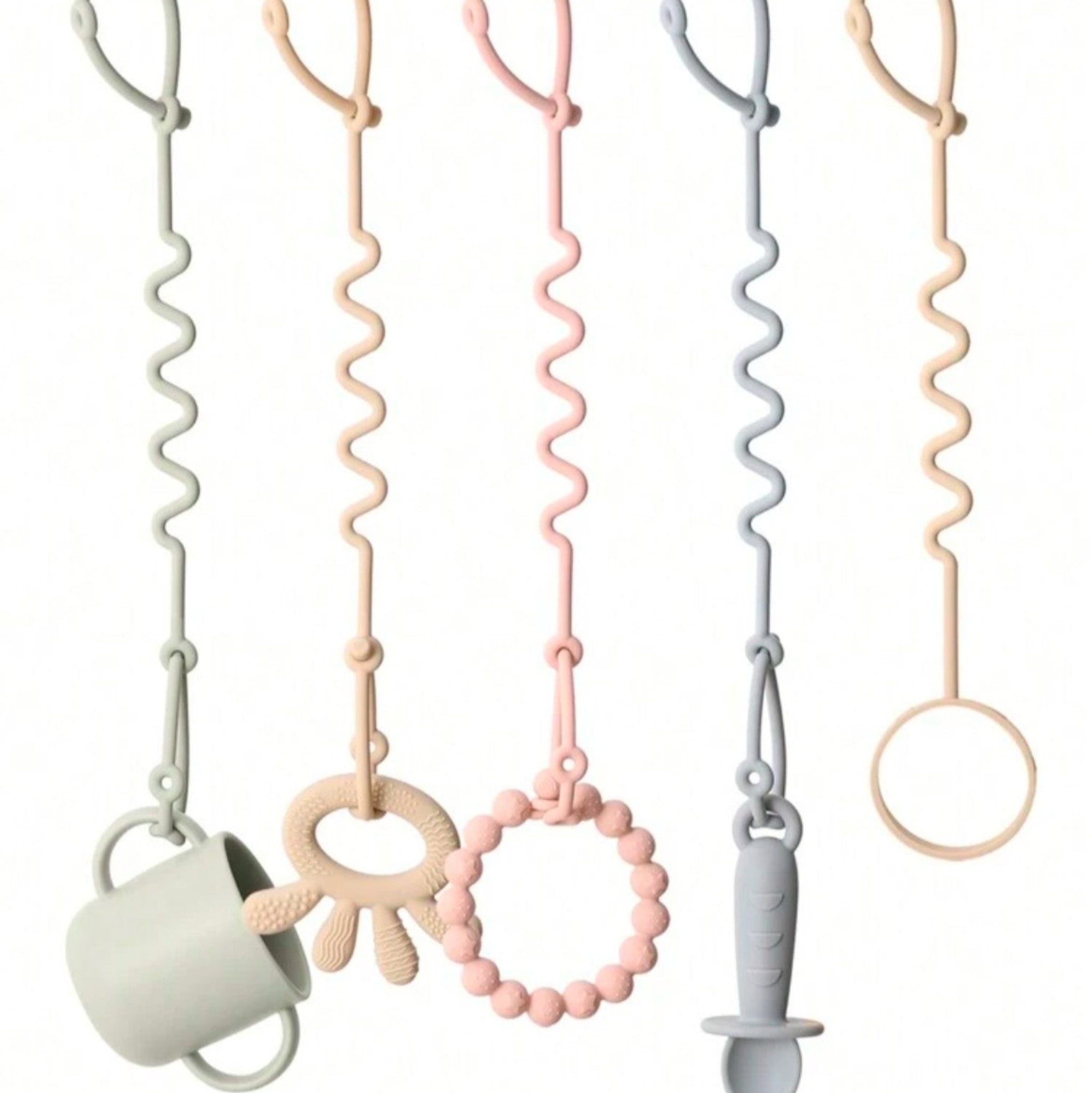 5pcs Baby Silicone Toy Straps-Everly Lane.